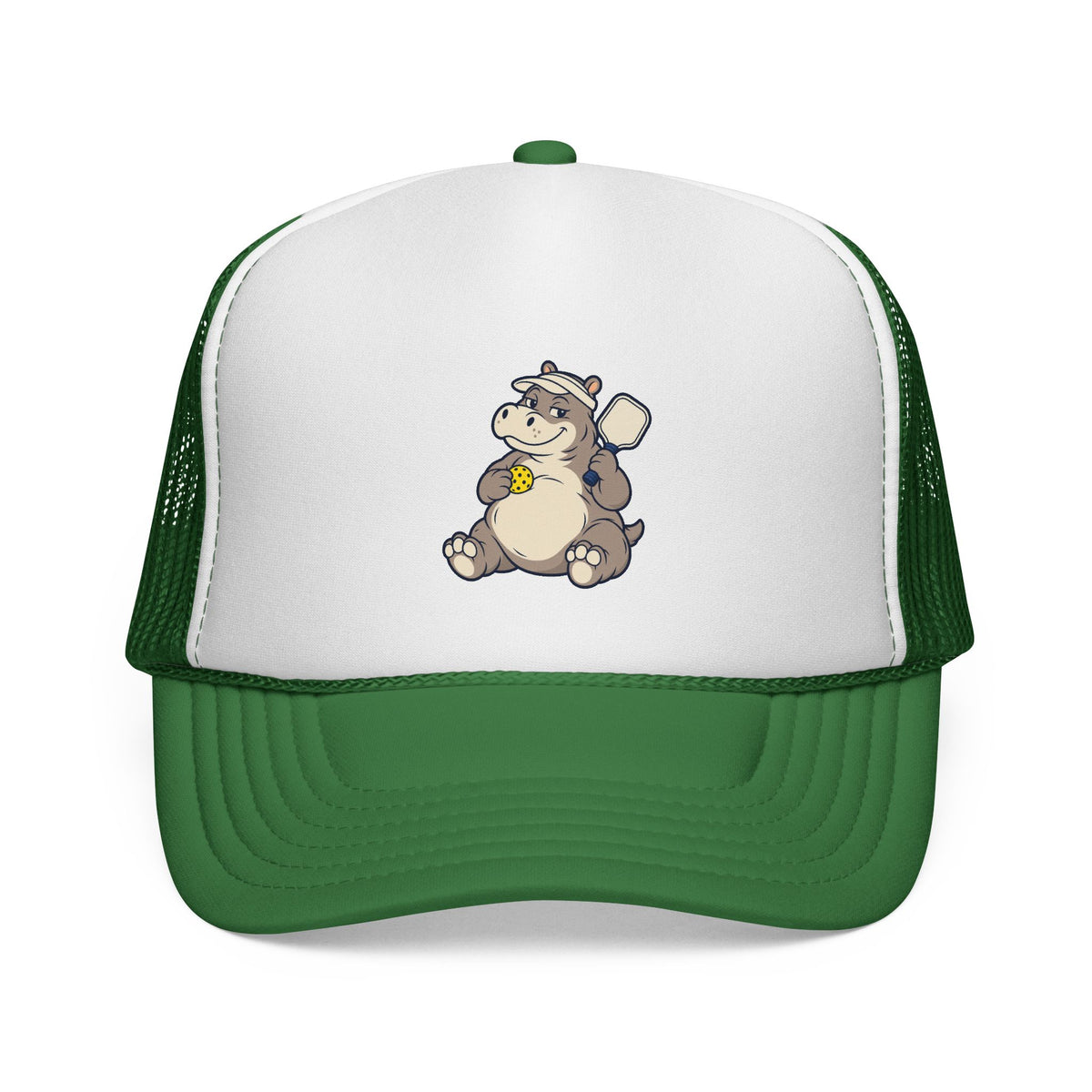 Pickleball hippo trucker hat in Green