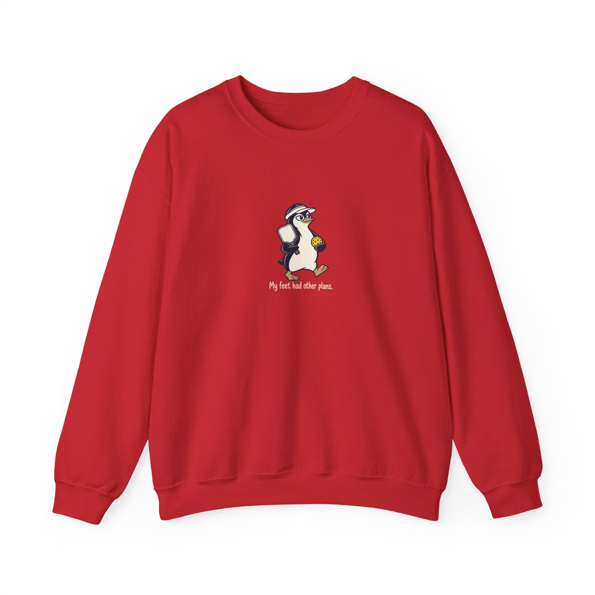 Penguin pickleball crewneck sweatshirt in Red
