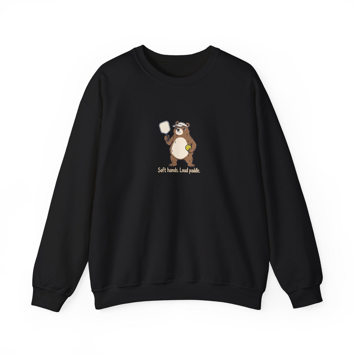 Bear pickleball crewneck sweatshirt in Black