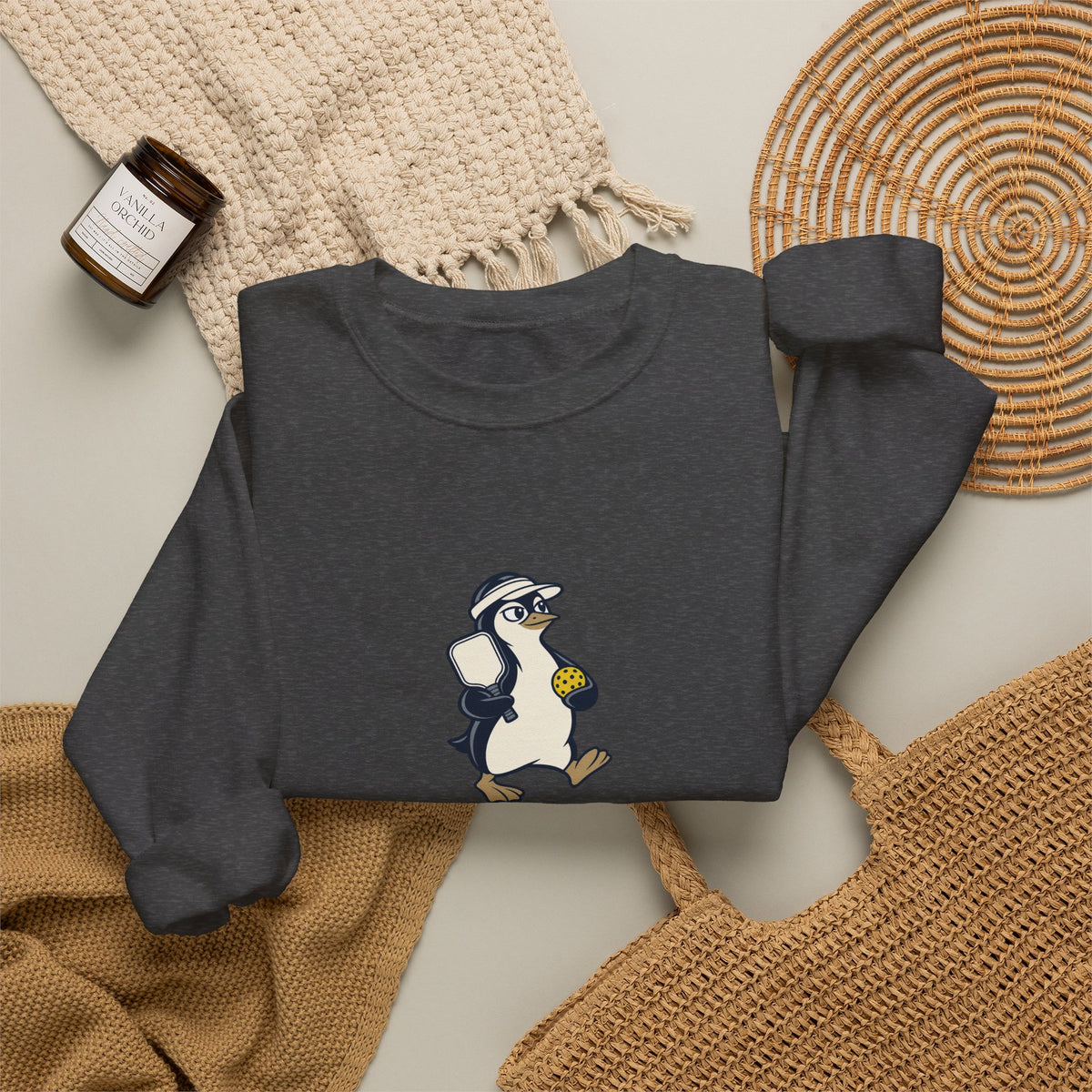 Penguin pickleball crewneck sweatshirt, Cool Under Pressure