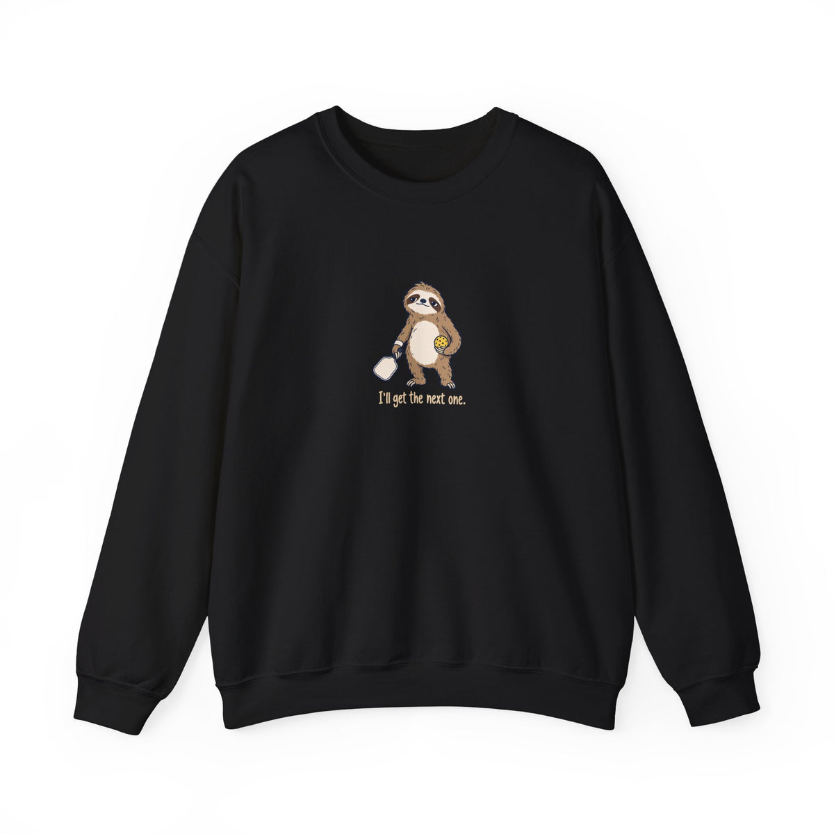 Sloth pickleball crewneck sweatshirt in Black