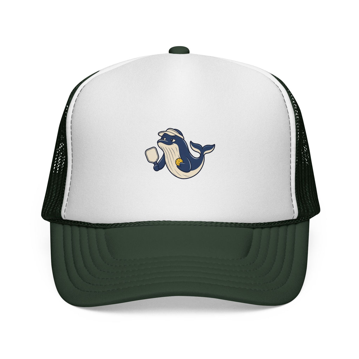 Whale pickleball trucker hat in Dark Green