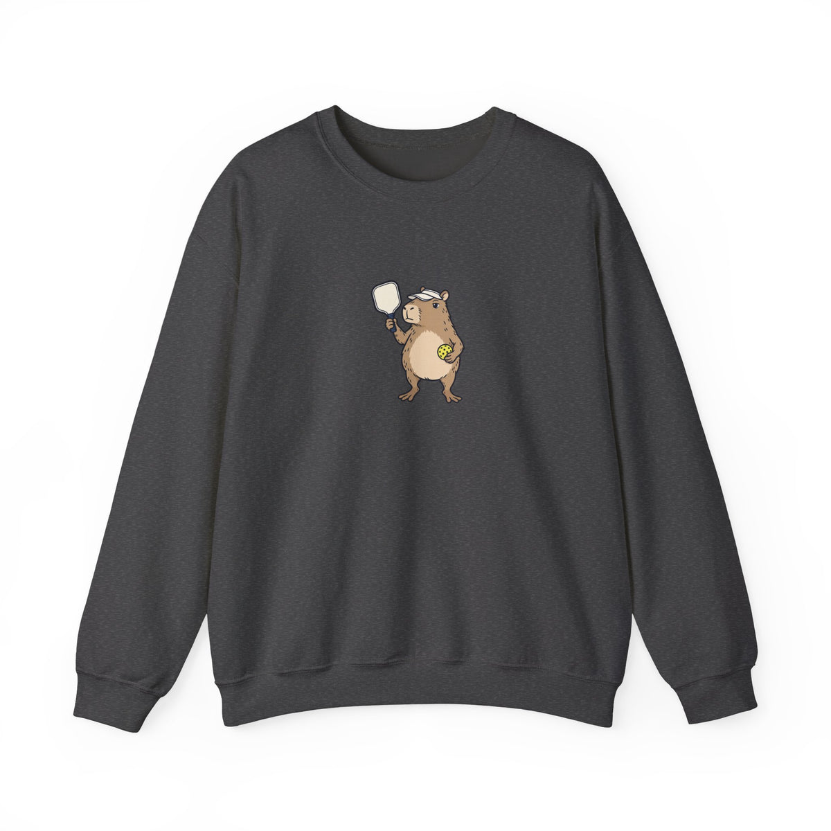 Capybara Pickleball Crewneck Sweatshirt - No Rush, We Play to Eleven