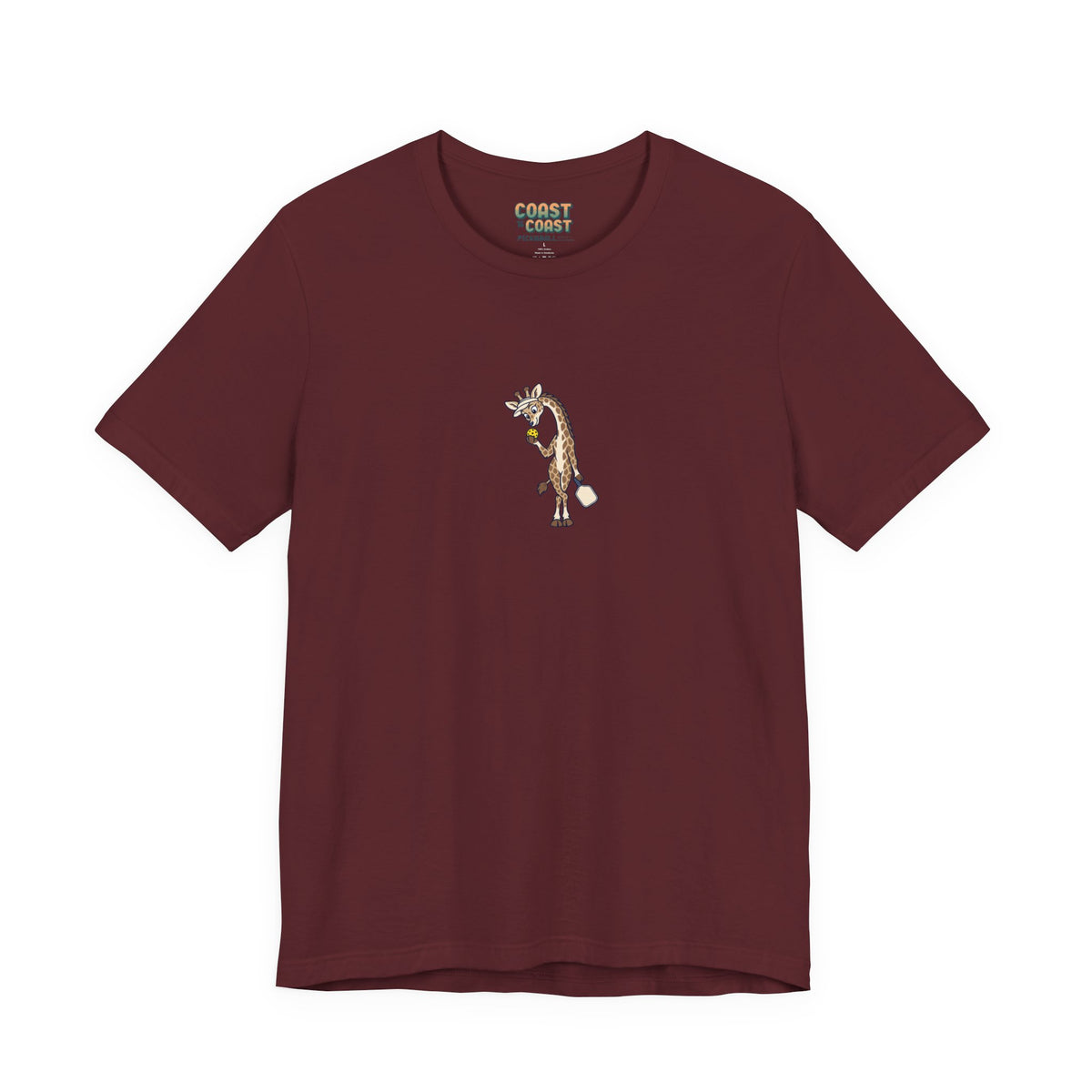Giraffe pickleball t-shirt in Maroon