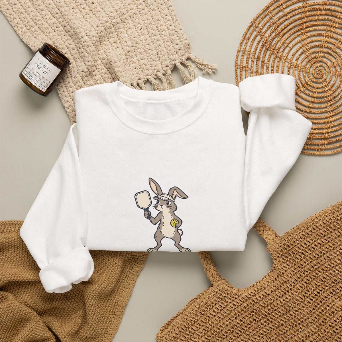 Rabbit pickleball crewneck sweatshirt, Can We Play Another?