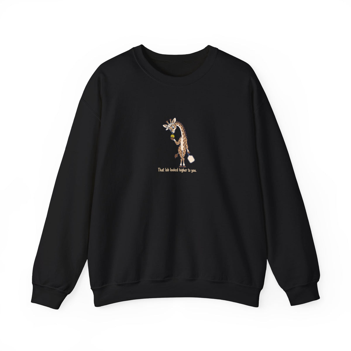 Giraffe pickleball crewneck sweatshirt in Black