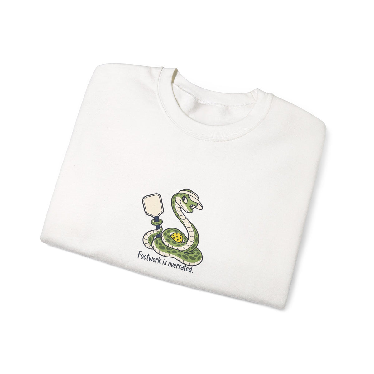 Snake pickleball crewneck sweatshirt, Footwork Is Overrated