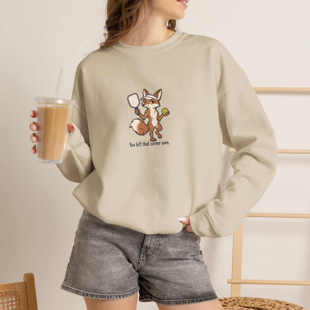 Fox pickleball crewneck sweatshirt, You Left That Corner Open