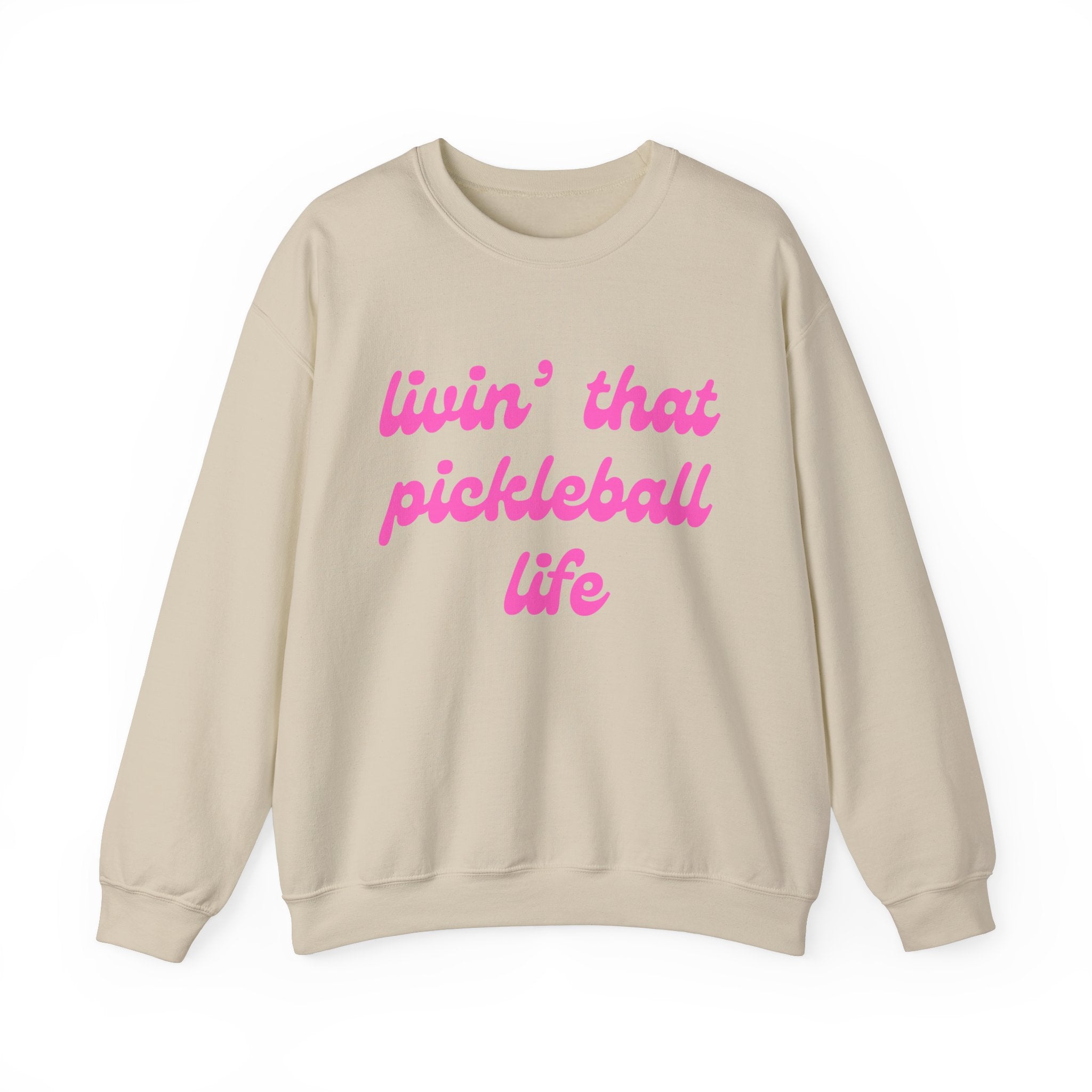 Heavy Blend Crewneck Sweatshirt | Livin' That Pickleball Life | Pink Wednesdays Collection