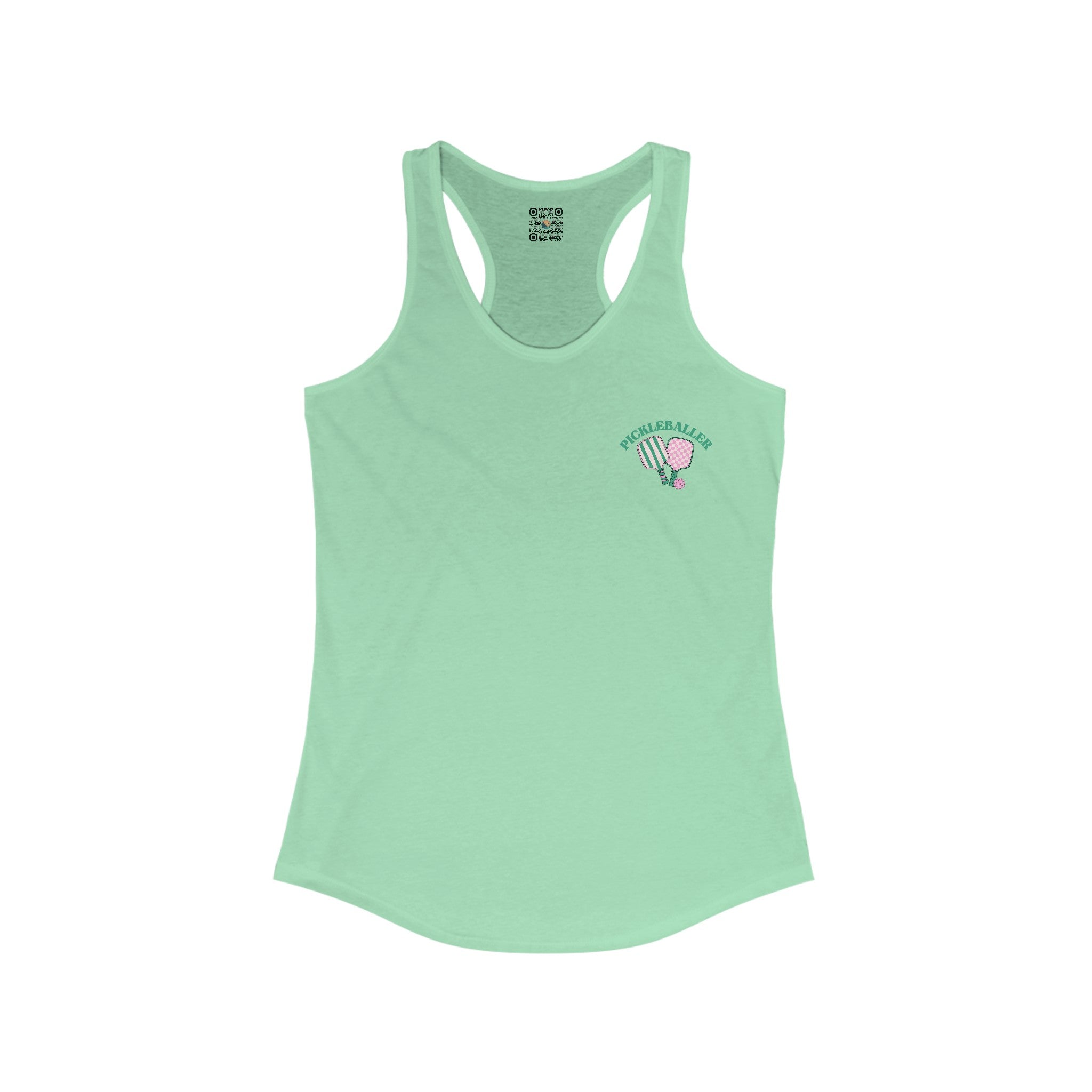 Women's Racerback Slim Fit Pickleball Tank - Pickleballer and Paddles