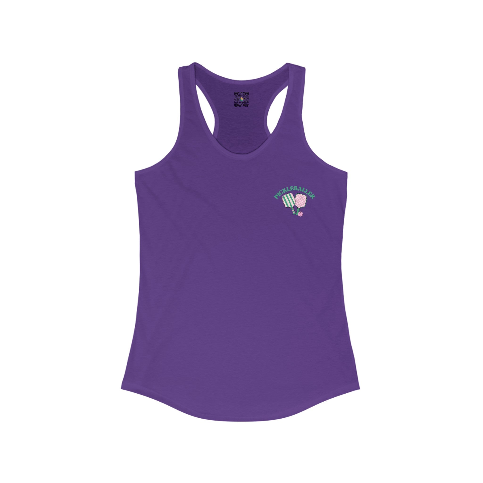Women's Racerback Slim Fit Pickleball Tank - Pickleballer and Paddles