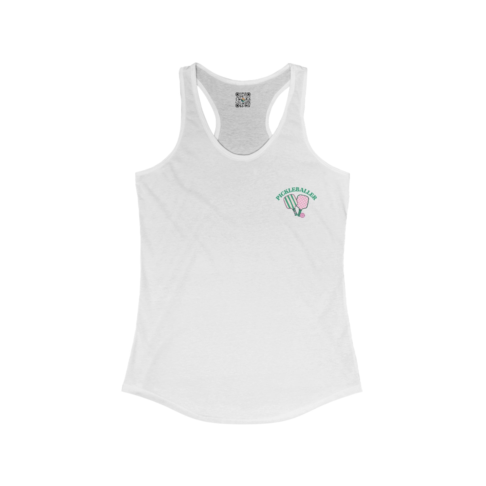 Women's Racerback Slim Fit Pickleball Tank - Pickleballer and Paddles