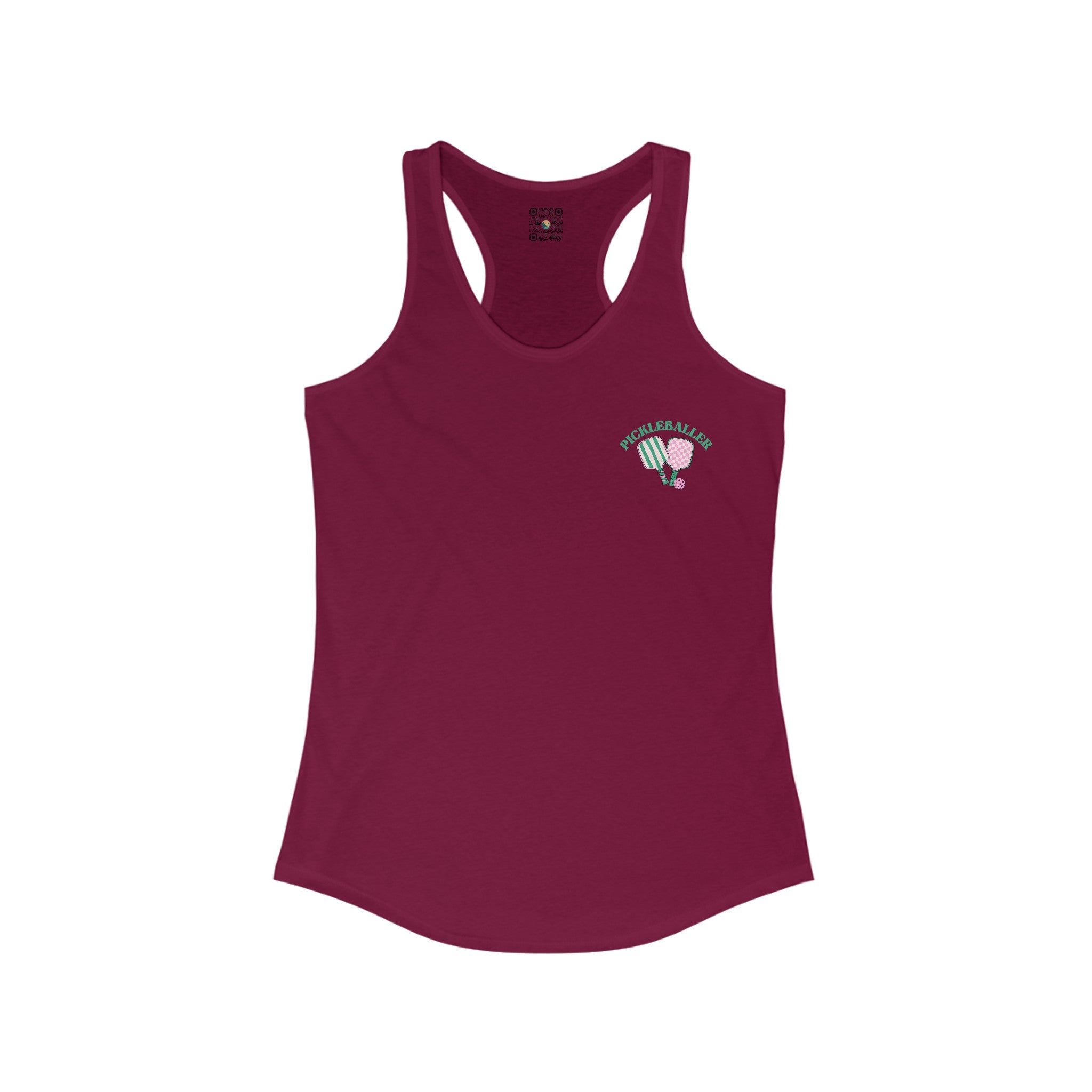 Women's Racerback Slim Fit Pickleball Tank - Pickleballer and Paddles