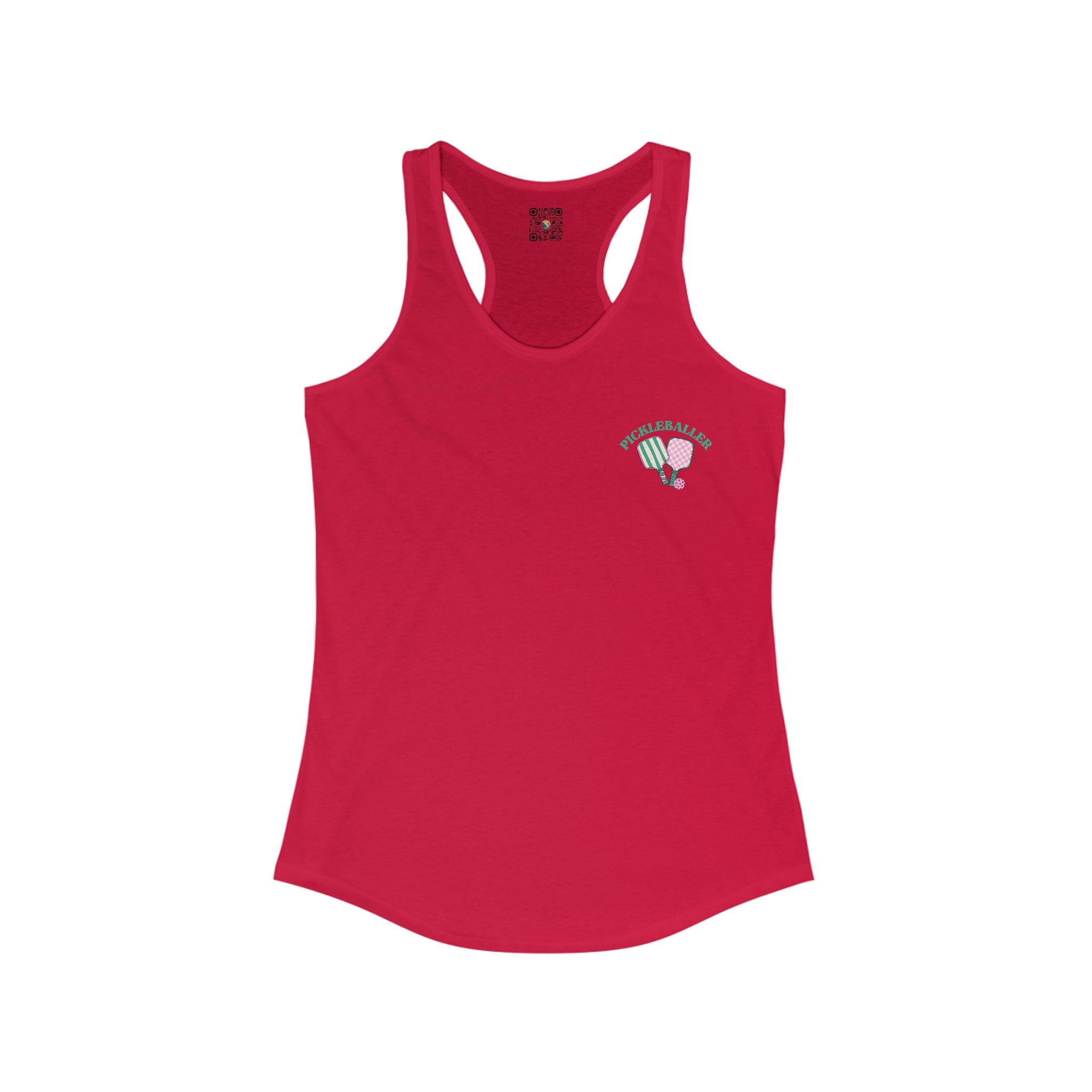 Women's Racerback Slim Fit Pickleball Tank - Pickleballer and Paddles