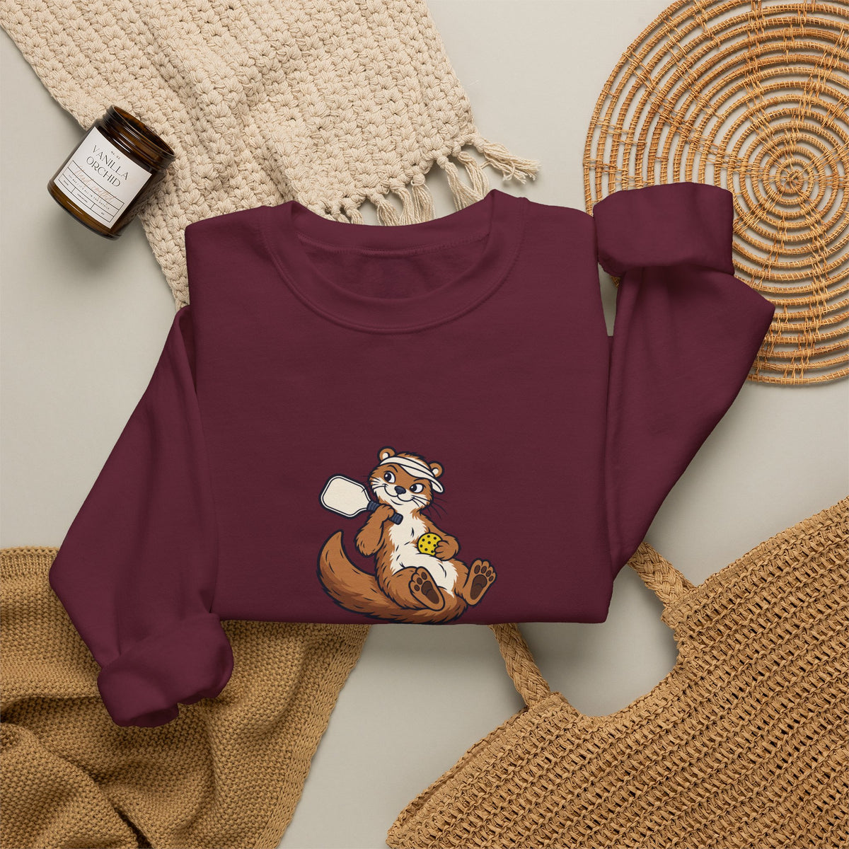 Otter pickleball crewneck sweatshirt, I Had Plans, Then Pickleball