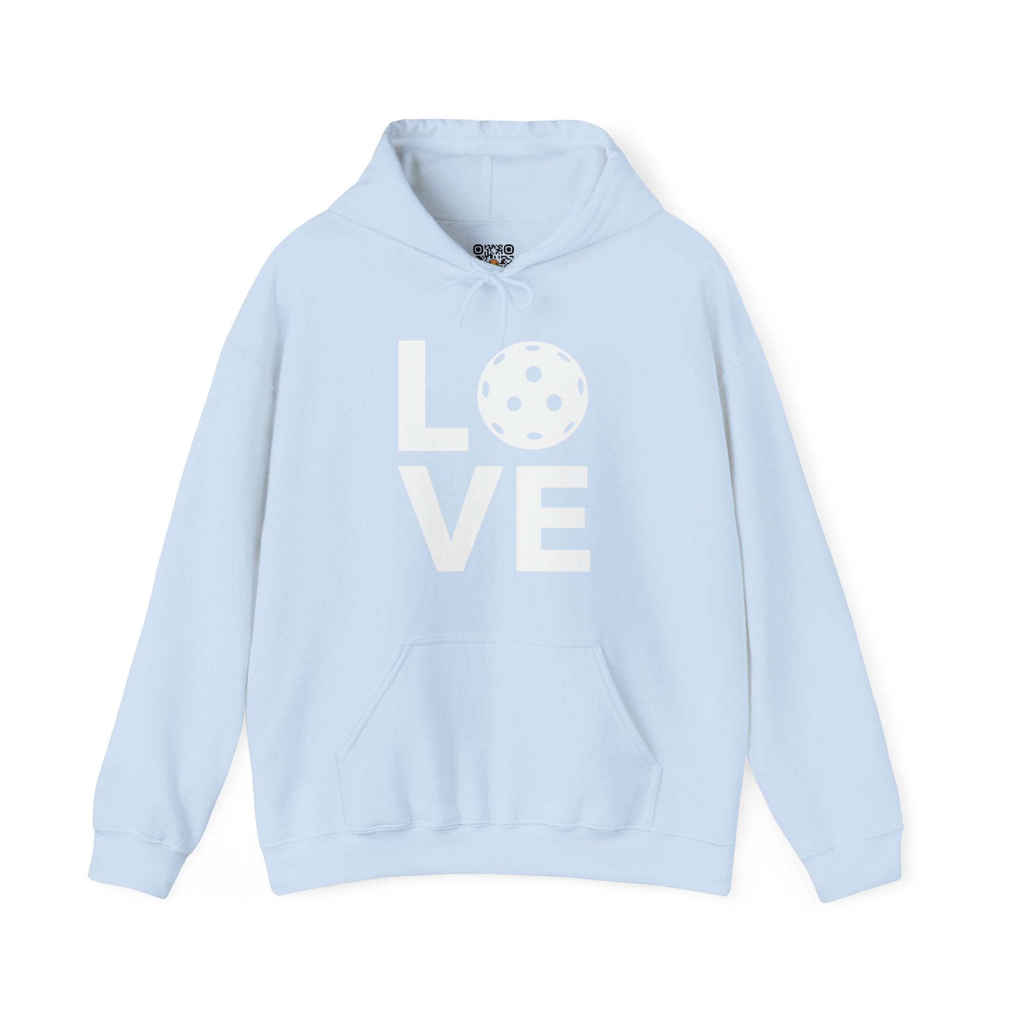 Pickleball Hoodie - LOVE Pickleball with a White Pickleball