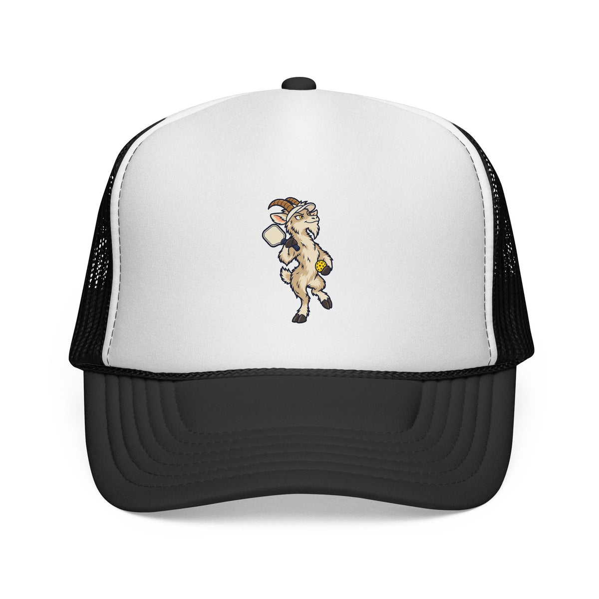 Goat pickleball trucker hat in Black