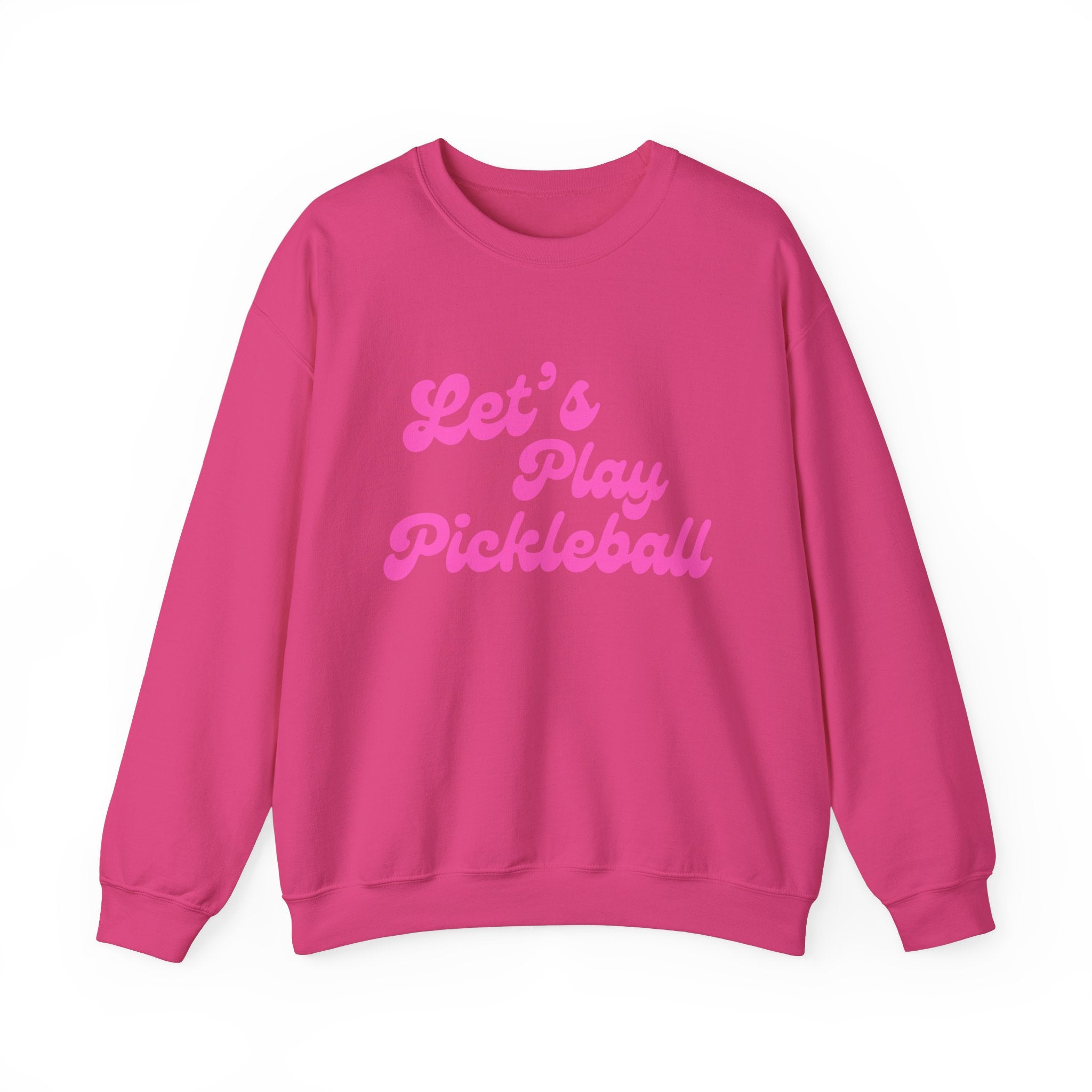 Heavy Blend Crewneck Sweatshirt | Let's Play Pickleball | Pink Wednesdays Collection