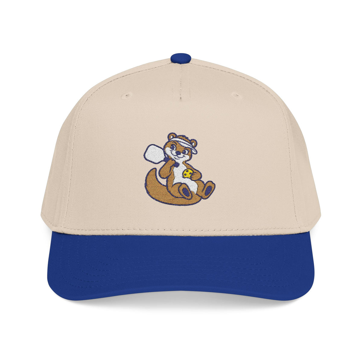Embroidered pickleball otter baseball cap in Royal / Natural