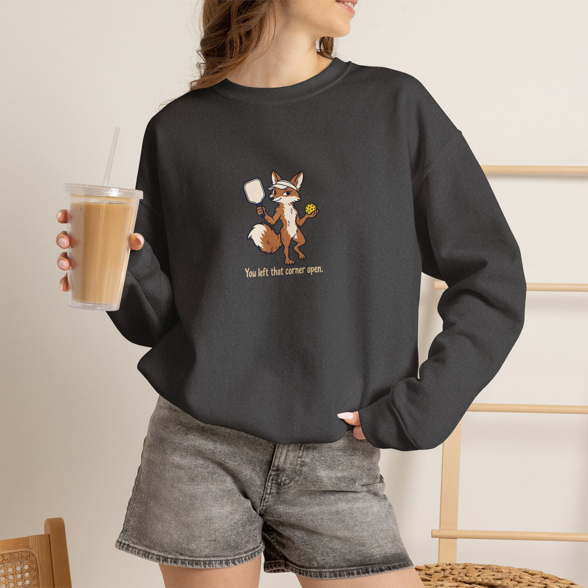 Fox pickleball crewneck sweatshirt, You Left That Corner Open