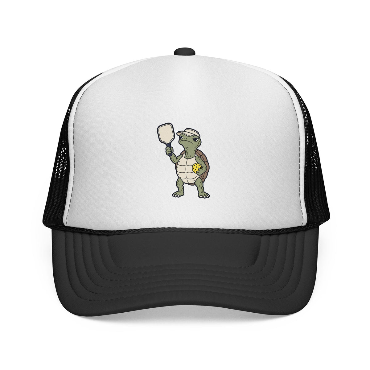 Pickleball turtle trucker hat in Black