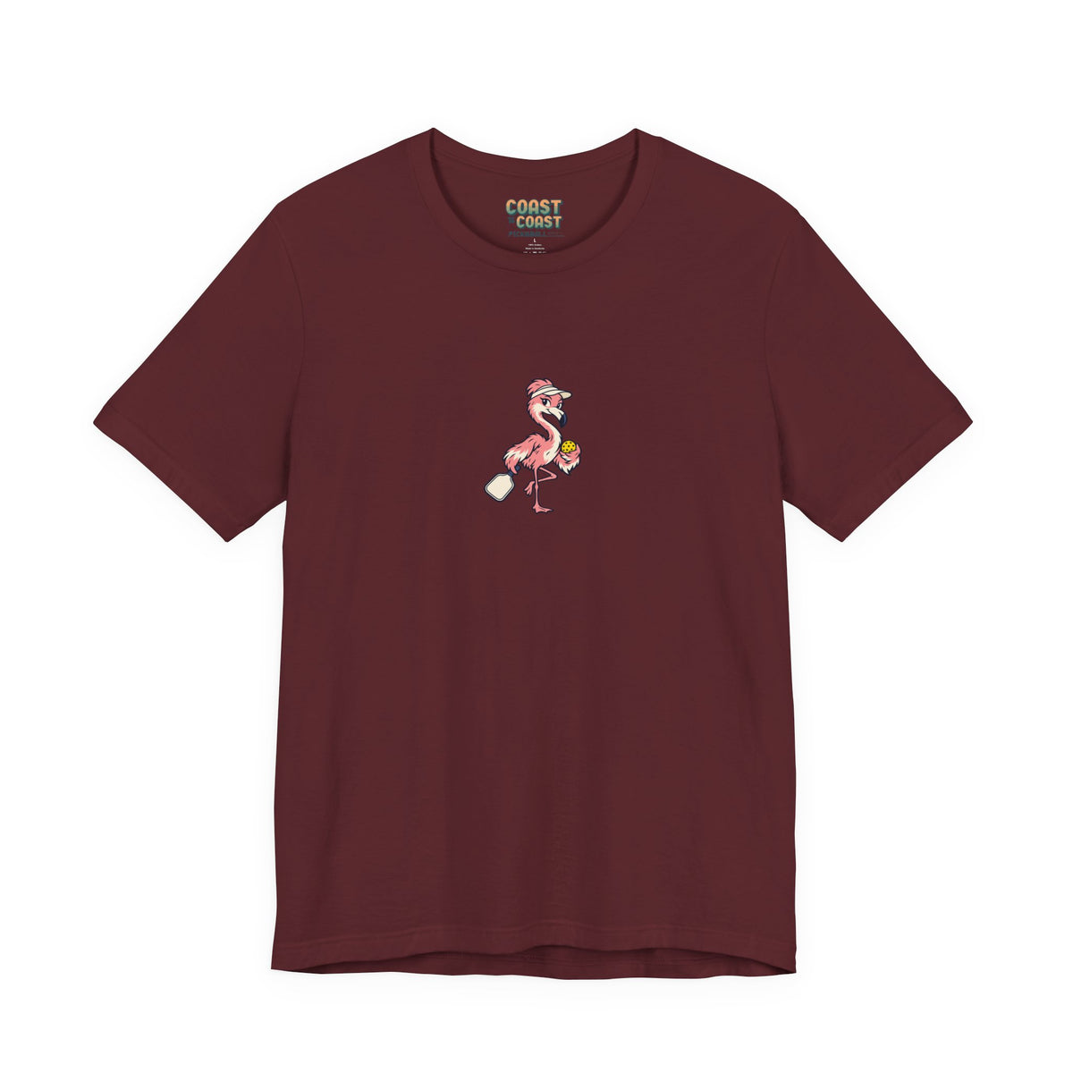 Flamingo pickleball t-shirt in Maroon