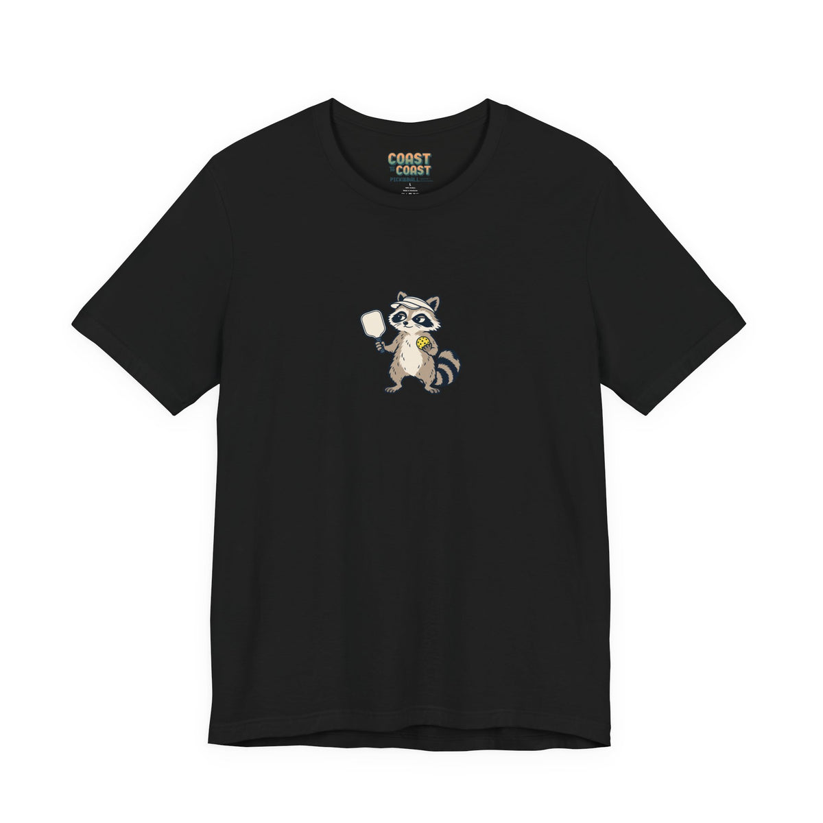 Raccoon pickleball t-shirt in Black