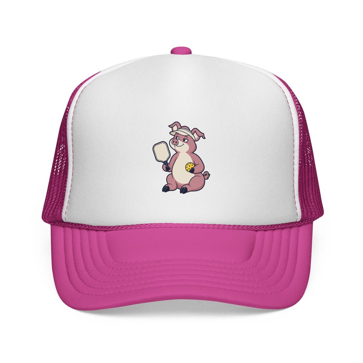 Pig pickleball trucker hat in Pink, Happy to Be Here