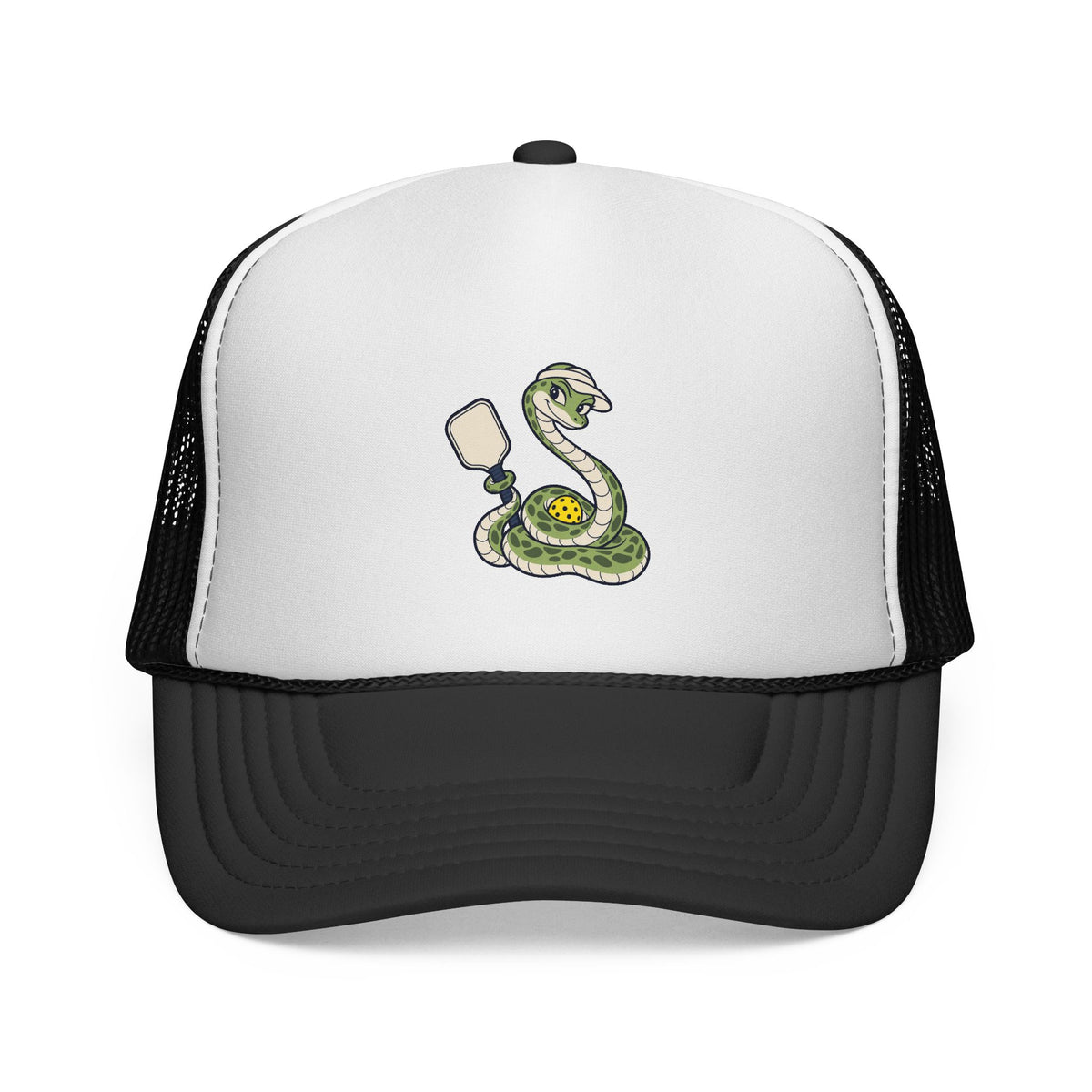 Pickleball snake trucker hat in Black