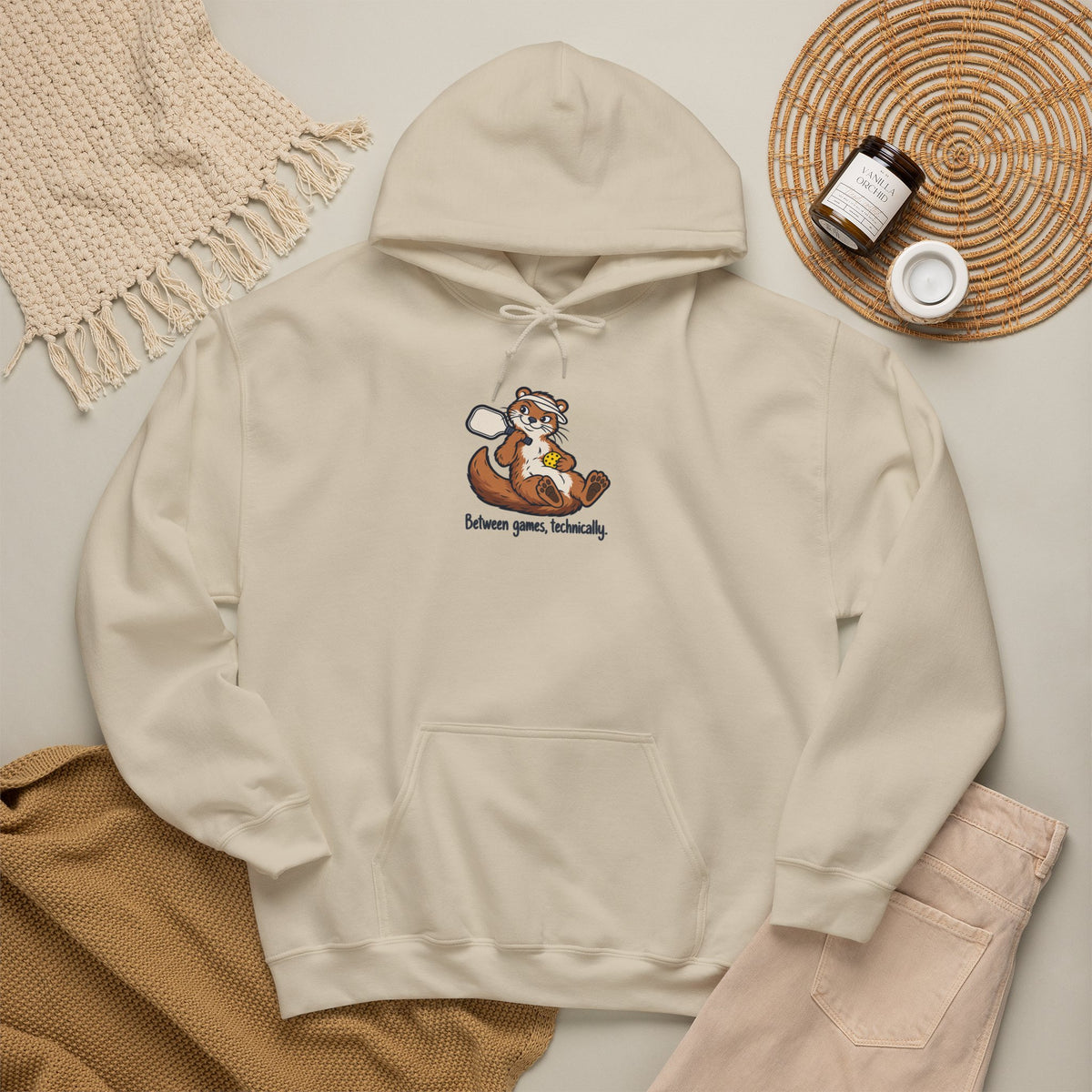 Otter pickleball hoodie, Between Games, Technically