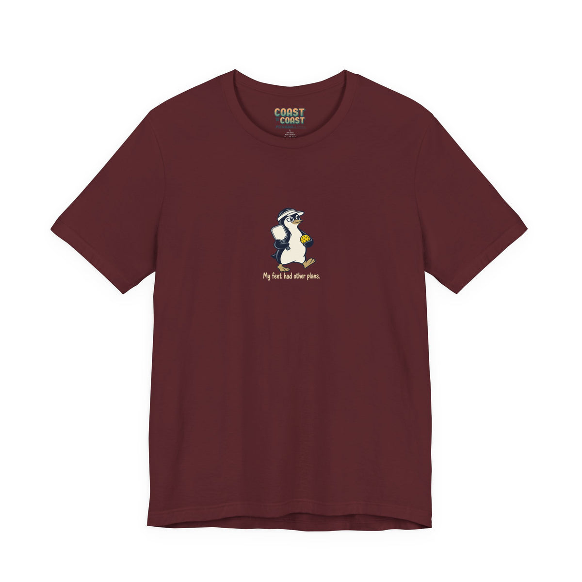 Penguin pickleball t-shirt in Maroon
