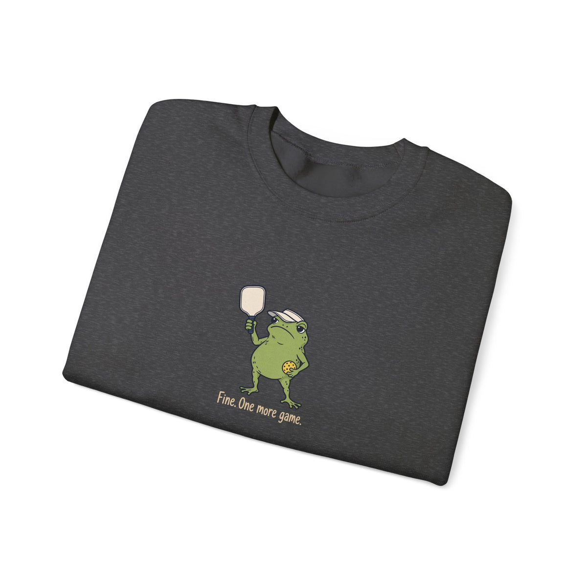 Frog pickleball crewneck sweatshirt, Fine, One More Game