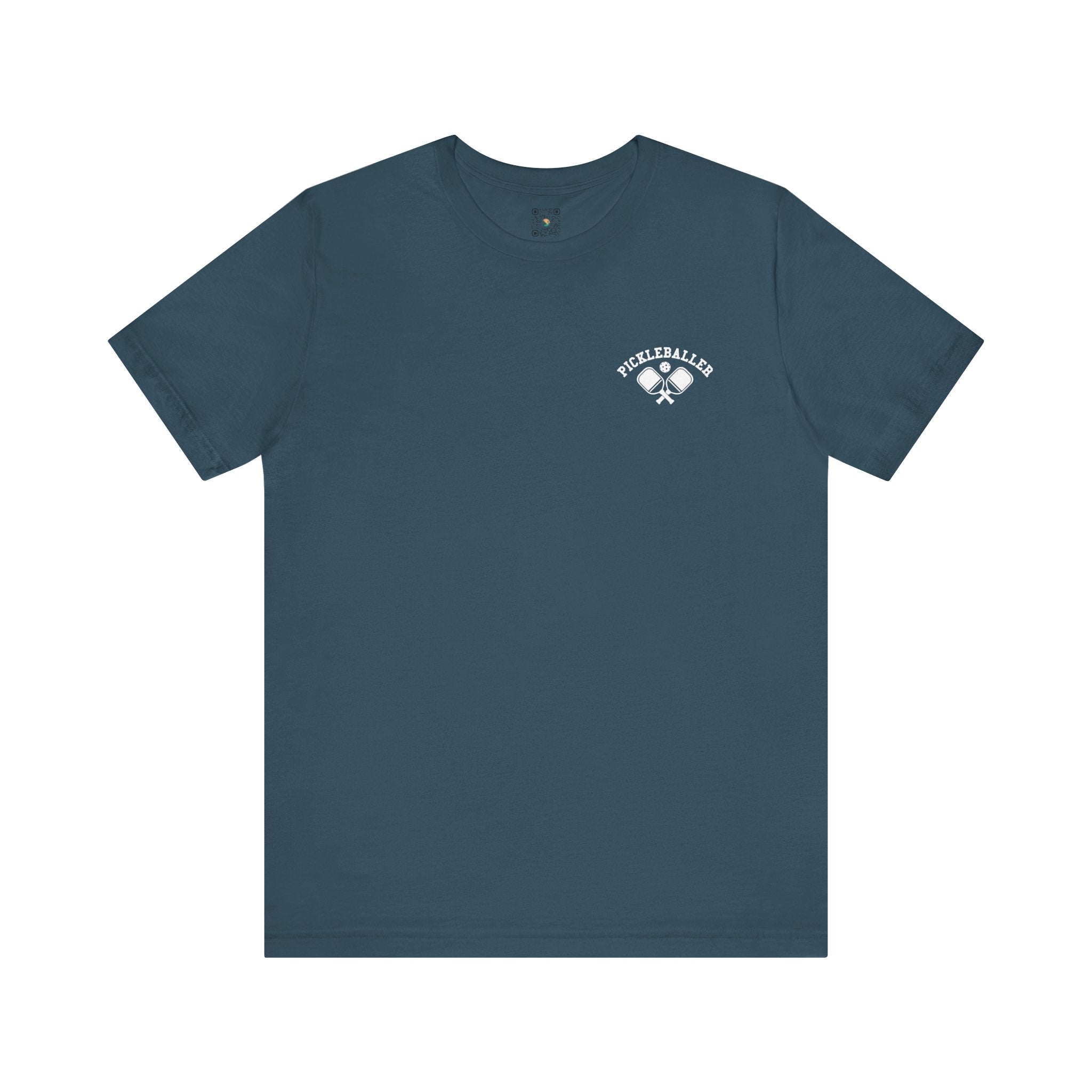 Pickleball T-Shirt - Pickleballer with Paddles, in White