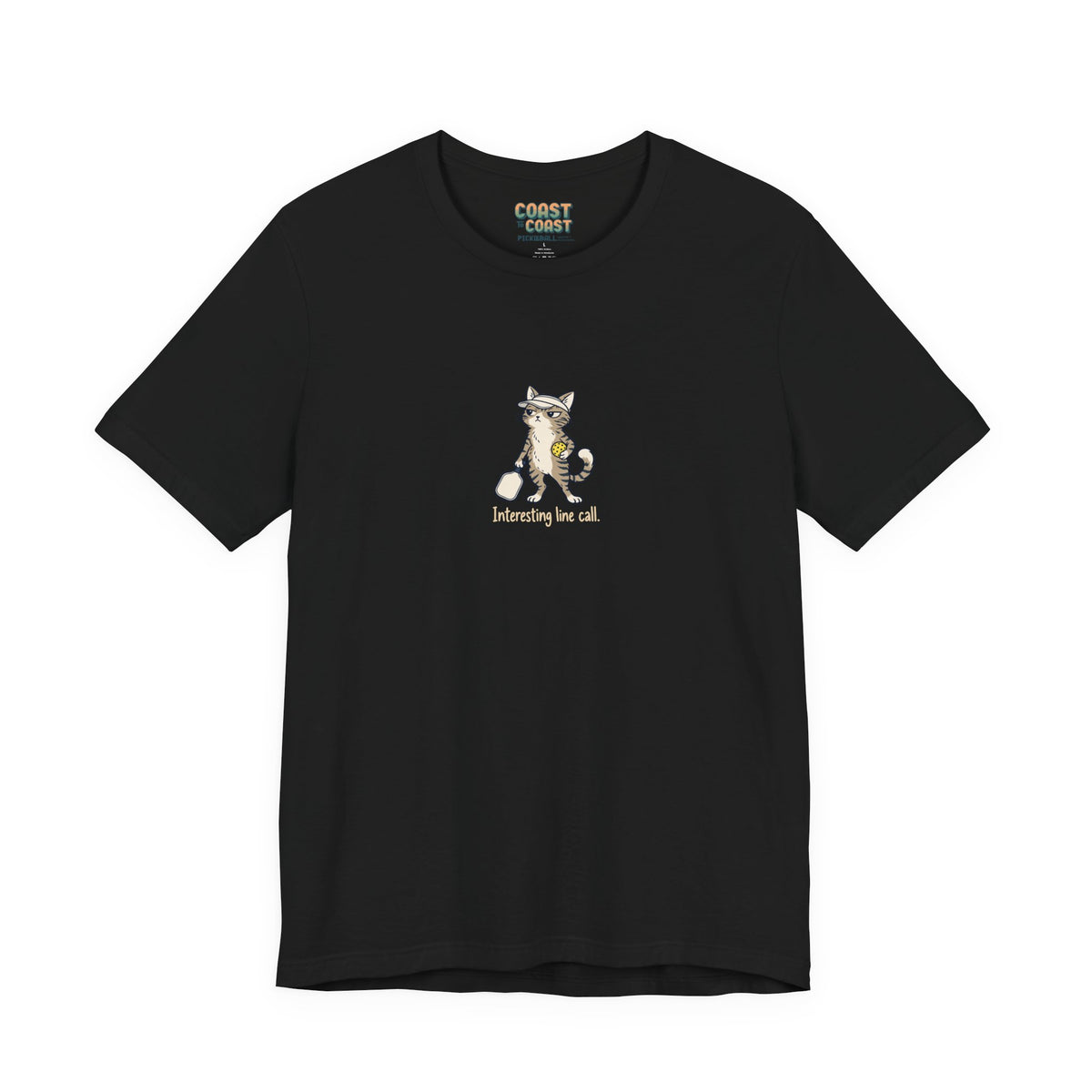 Cat pickleball t-shirt in Black