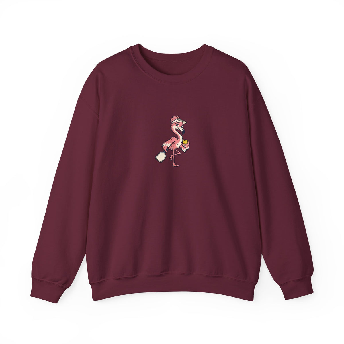 Flamingo Pickleball Crewneck Sweatshirt - Poised Until the Pop-Up