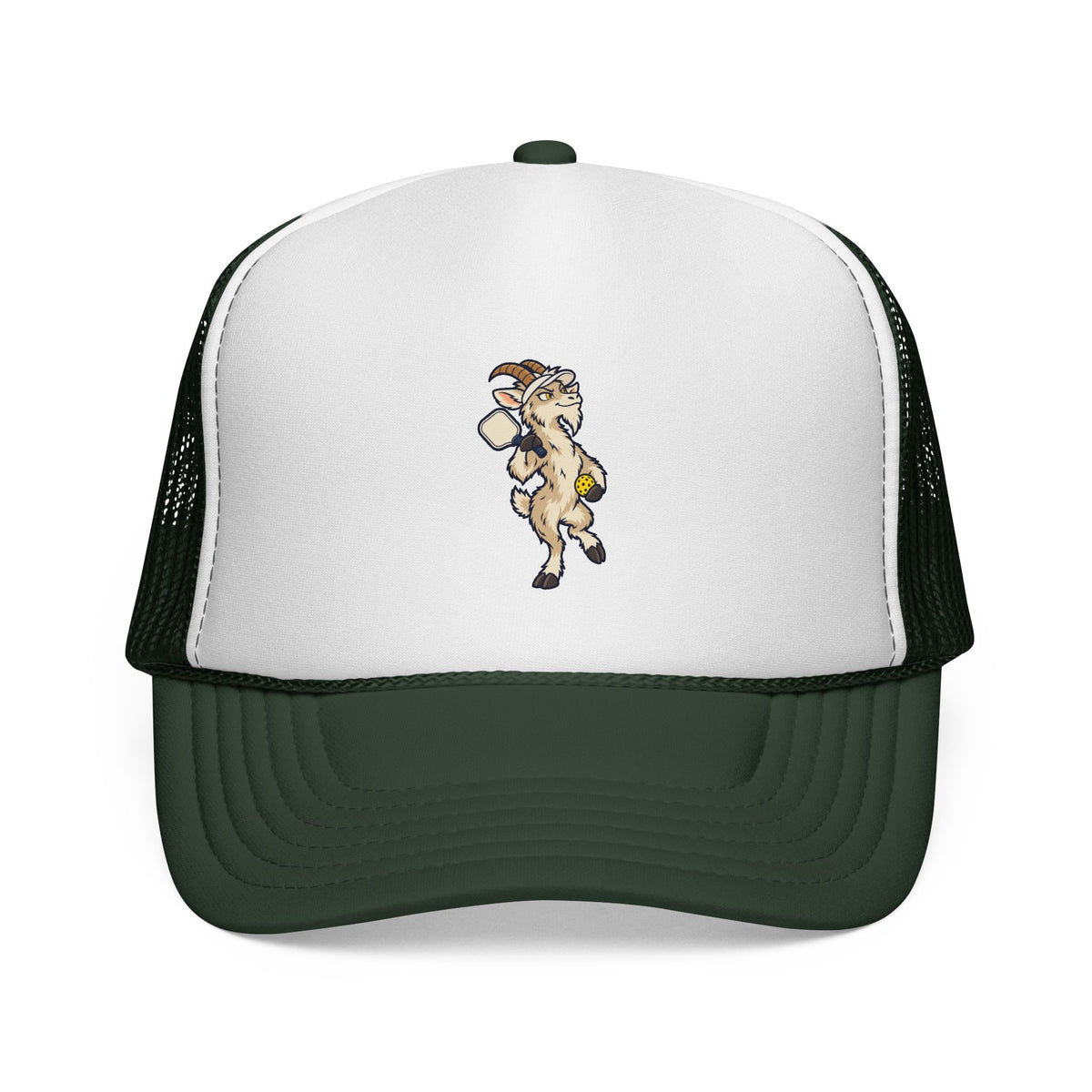 Goat pickleball trucker hat in Dark Green, Always Game