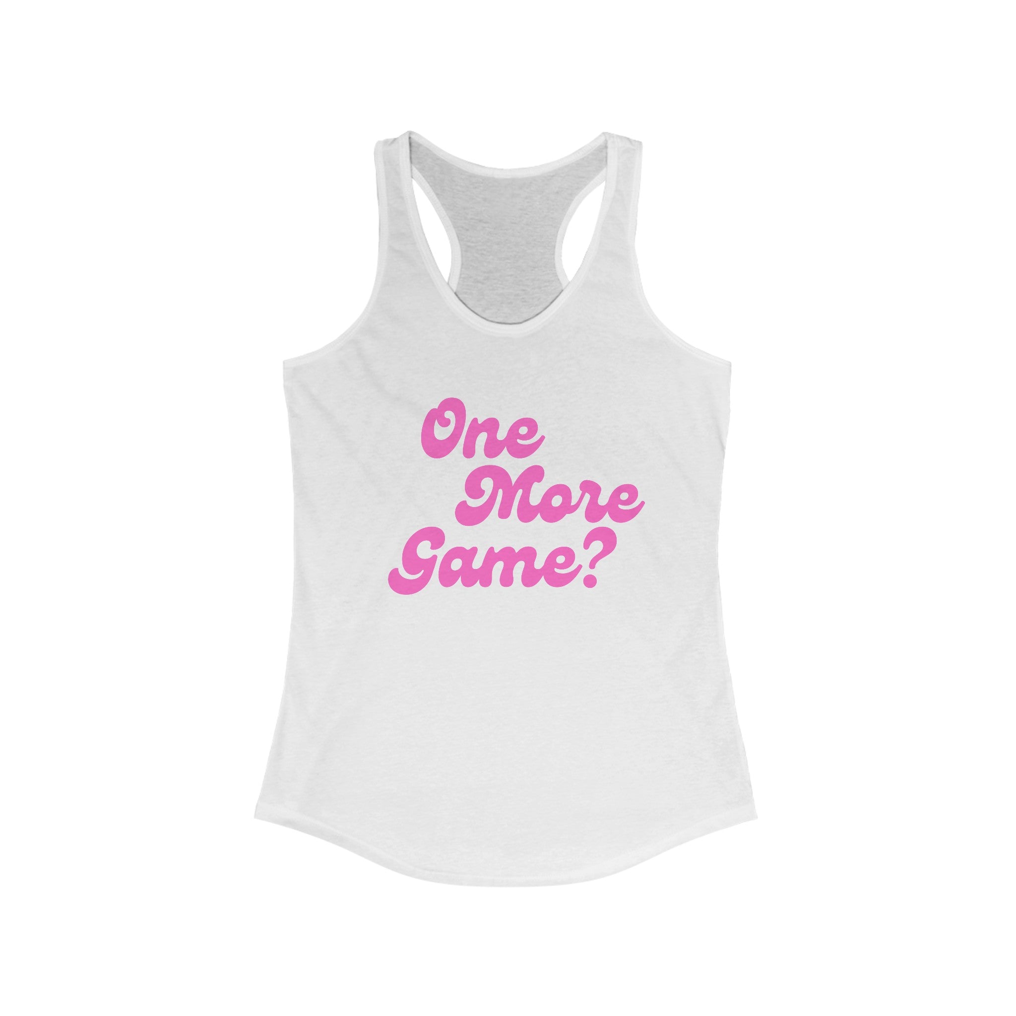 Women's Racerback Slim Fit Pickleball Tank | One More Game | Pink Wednesdays Collection
