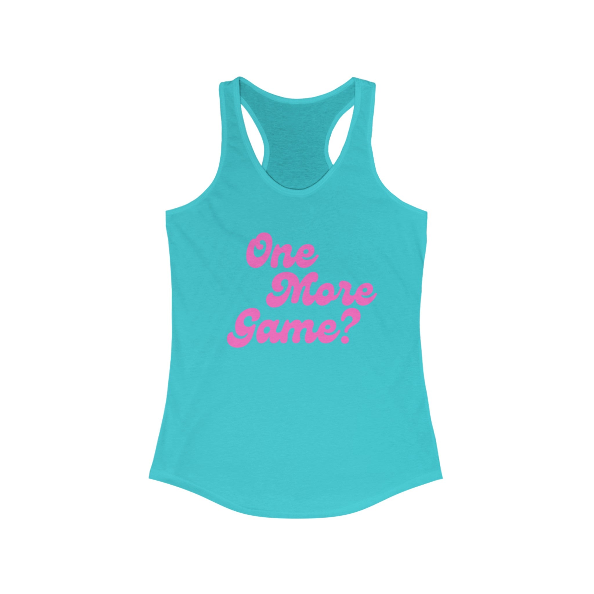 Women's Racerback Slim Fit Pickleball Tank | One More Game | Pink Wednesdays Collection