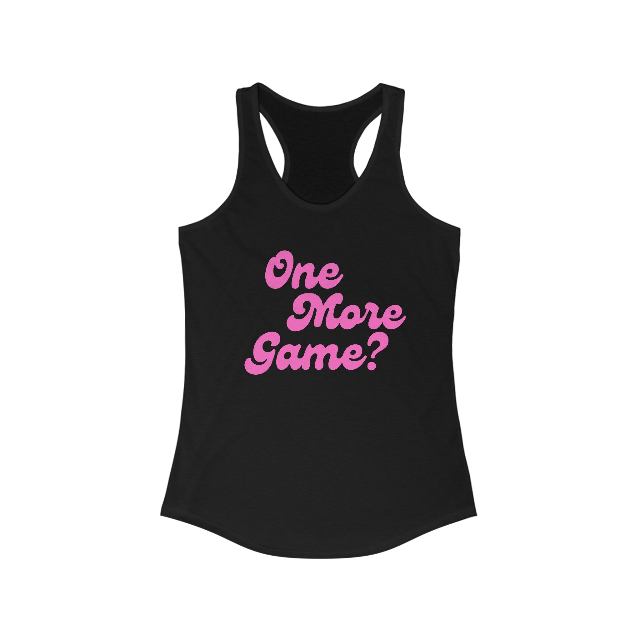Women's Racerback Slim Fit Pickleball Tank | One More Game | Pink Wednesdays Collection