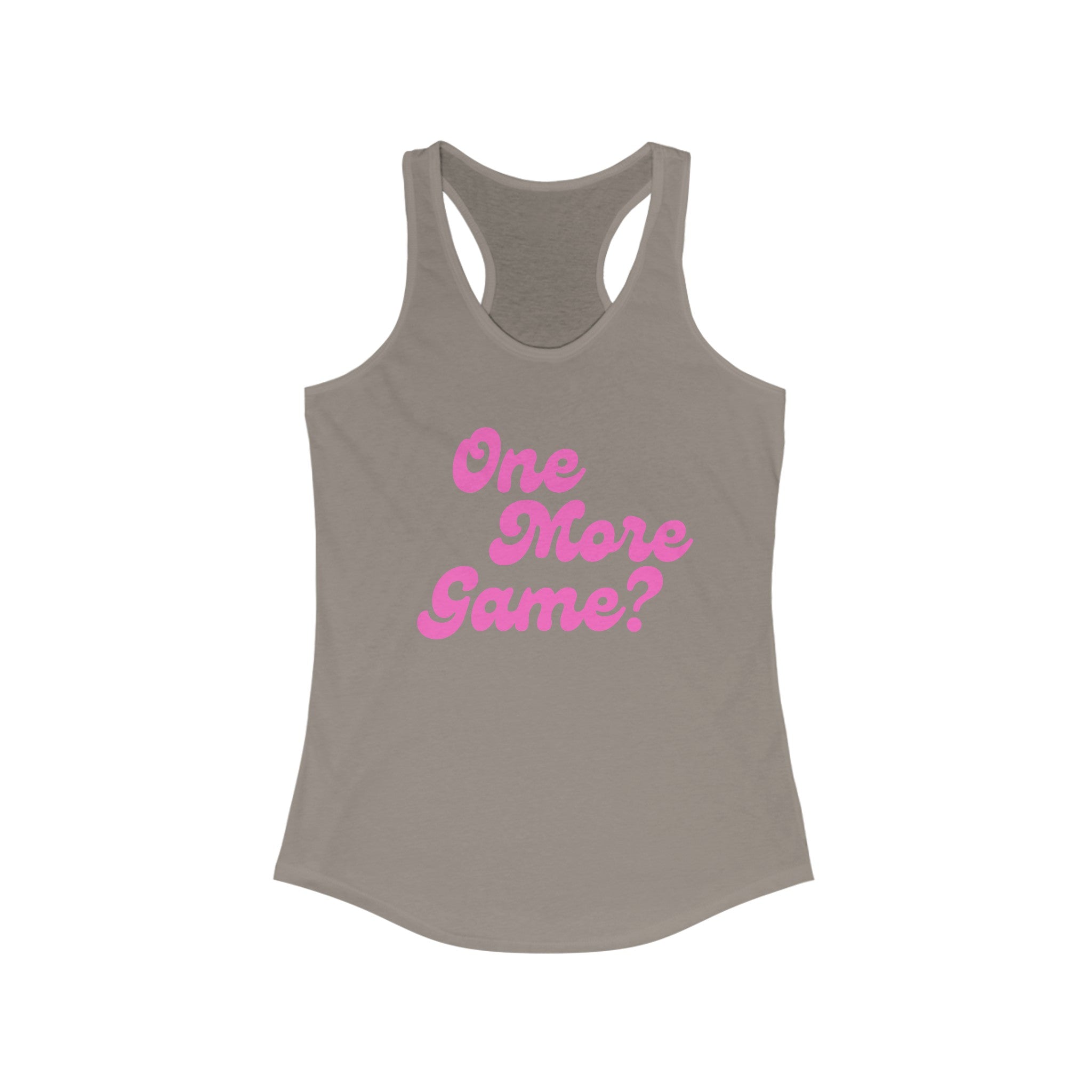 Women's Racerback Slim Fit Pickleball Tank | One More Game | Pink Wednesdays Collection