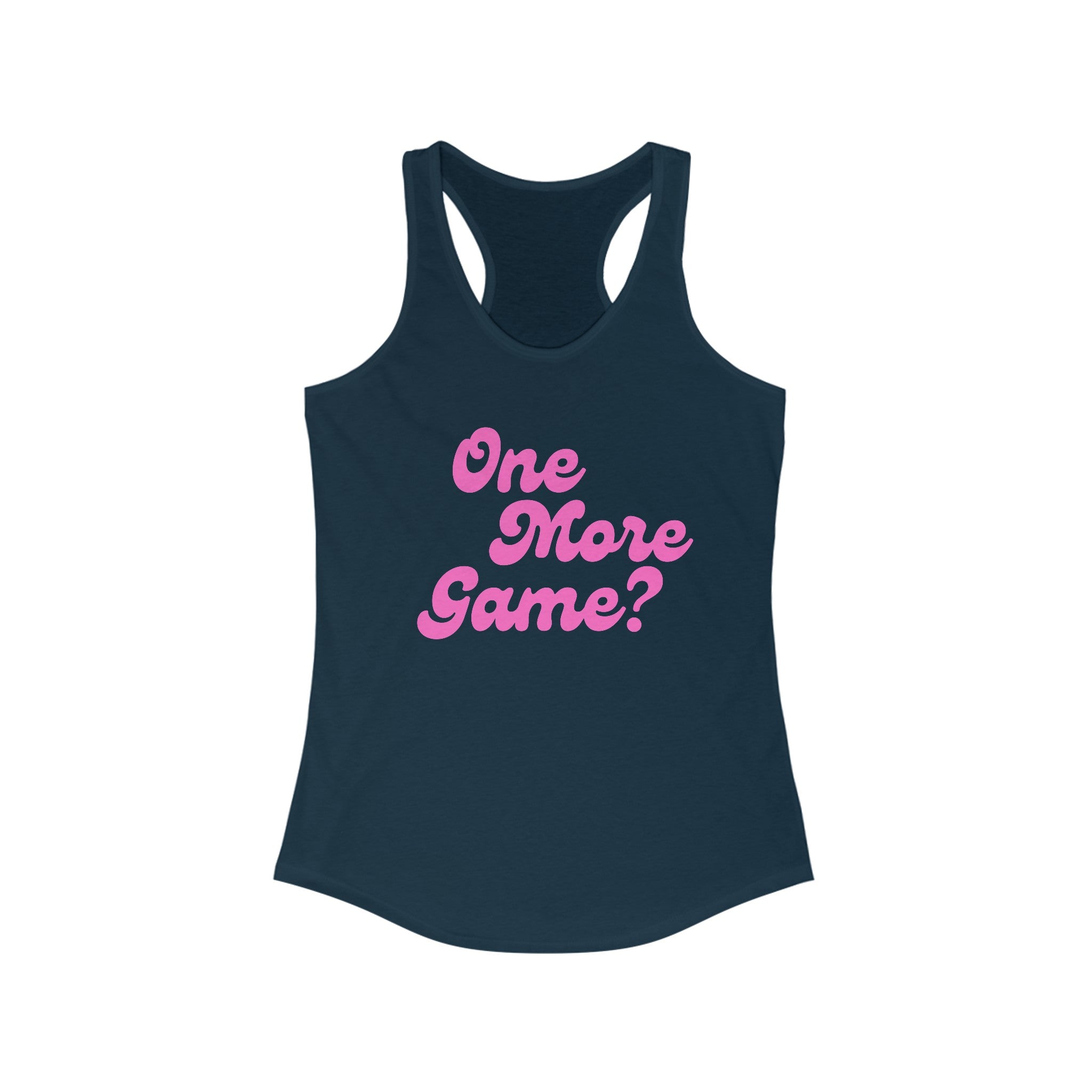 Women's Racerback Slim Fit Pickleball Tank | One More Game | Pink Wednesdays Collection