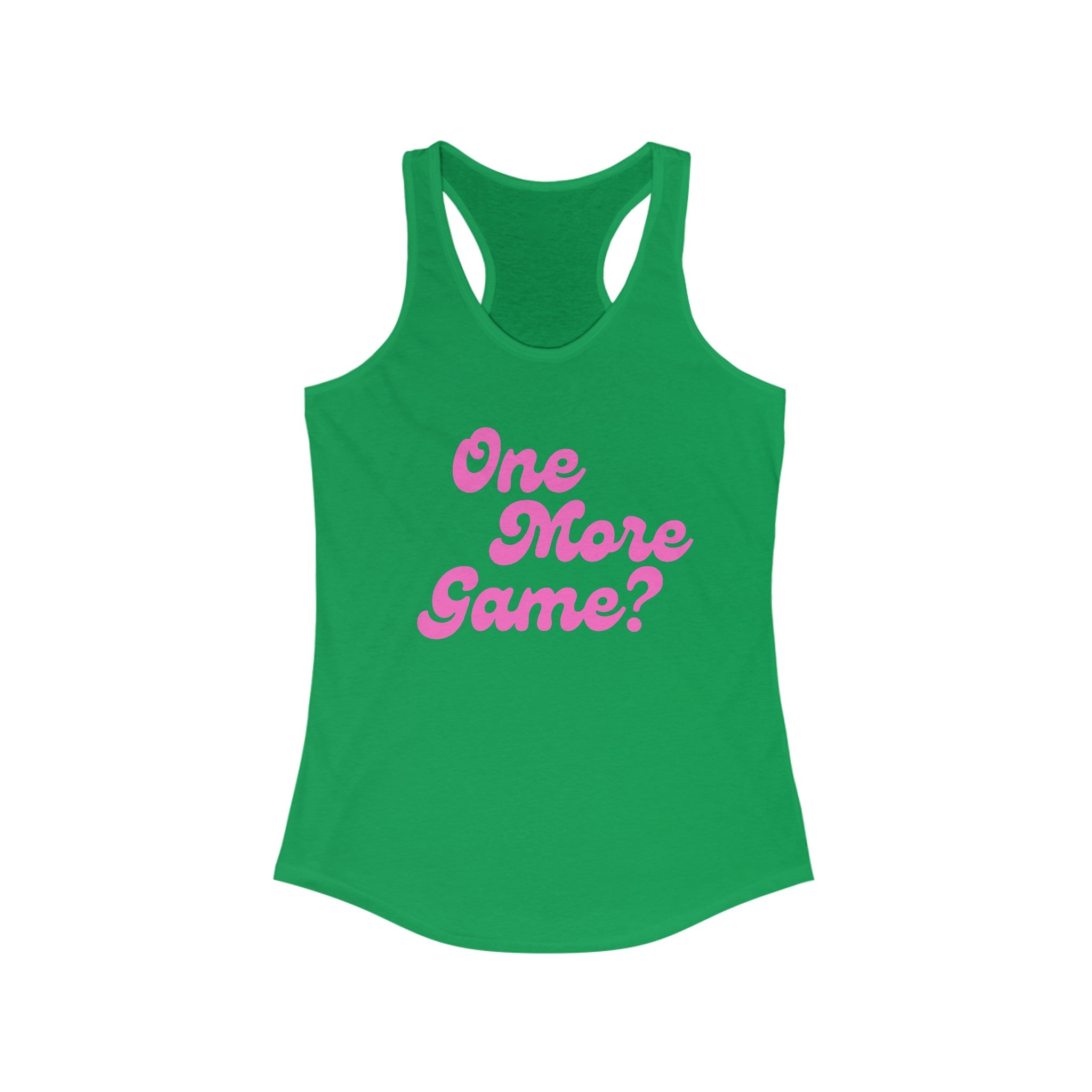 Women's Racerback Slim Fit Pickleball Tank | One More Game | Pink Wednesdays Collection