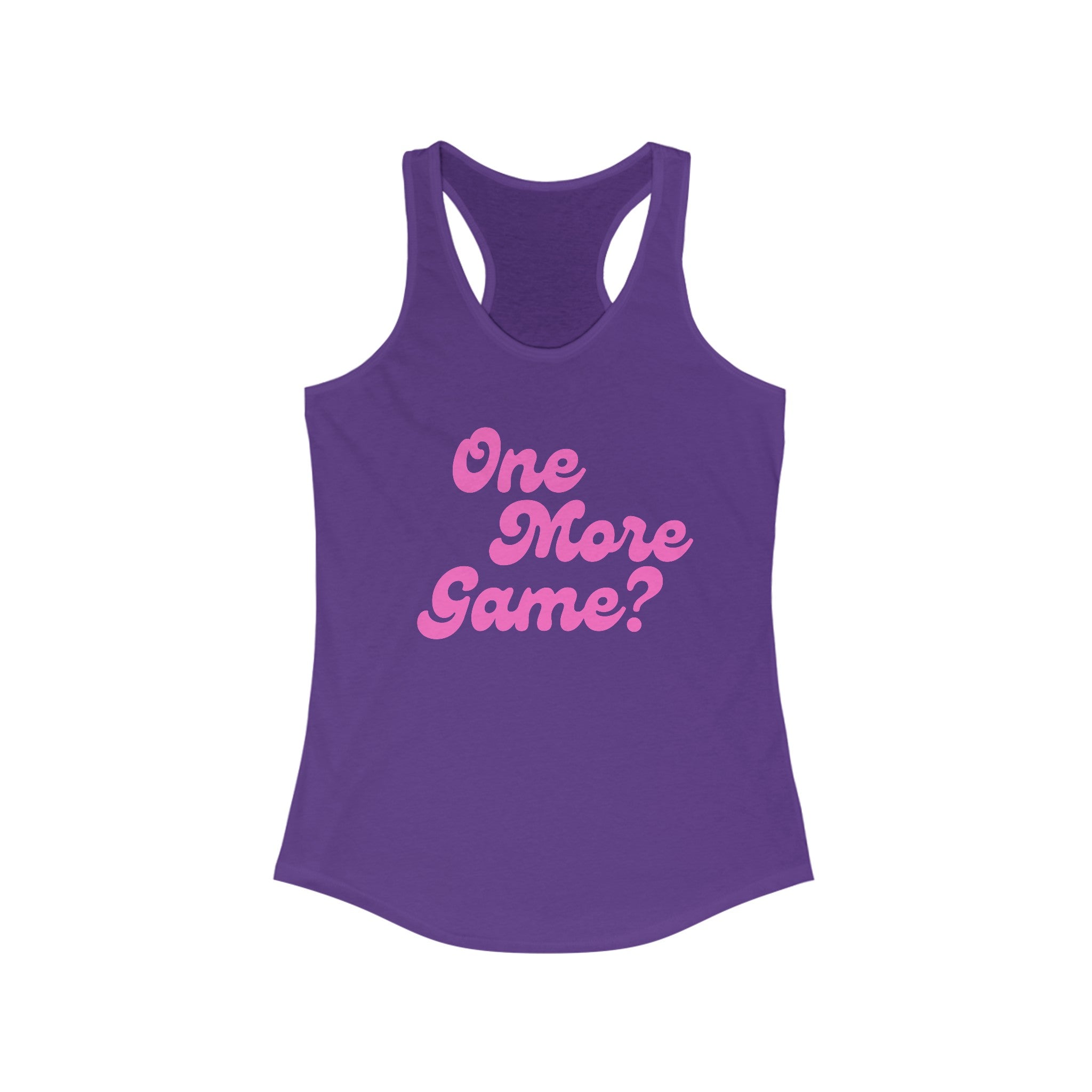 Women's Racerback Slim Fit Pickleball Tank | One More Game | Pink Wednesdays Collection