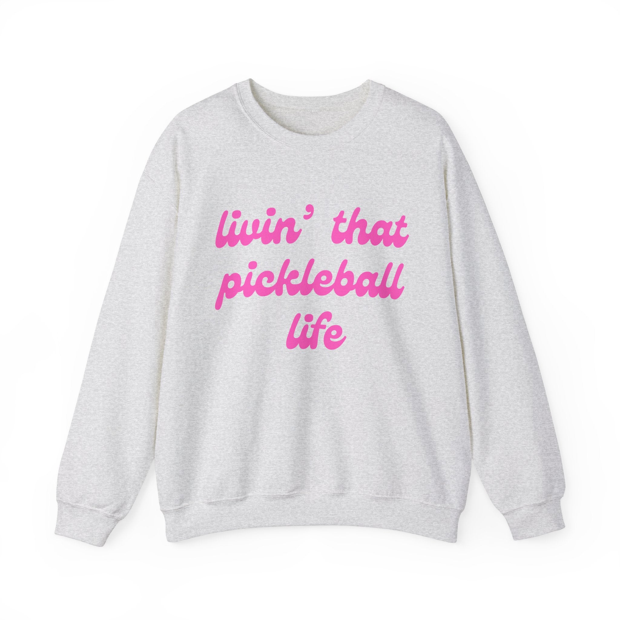 Heavy Blend Crewneck Sweatshirt | Livin' That Pickleball Life | Pink Wednesdays Collection
