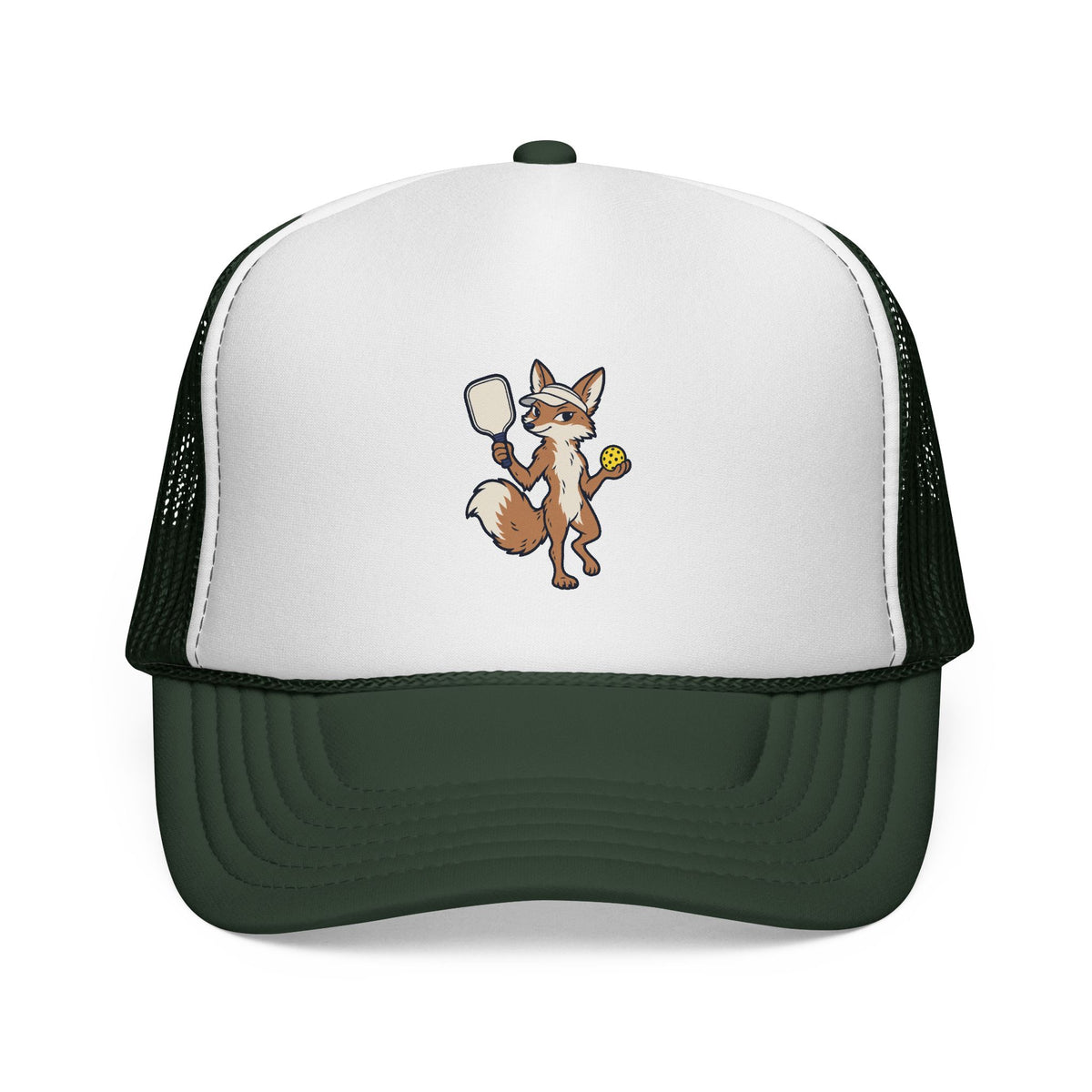 Pickleball fox trucker hat in Dark Green