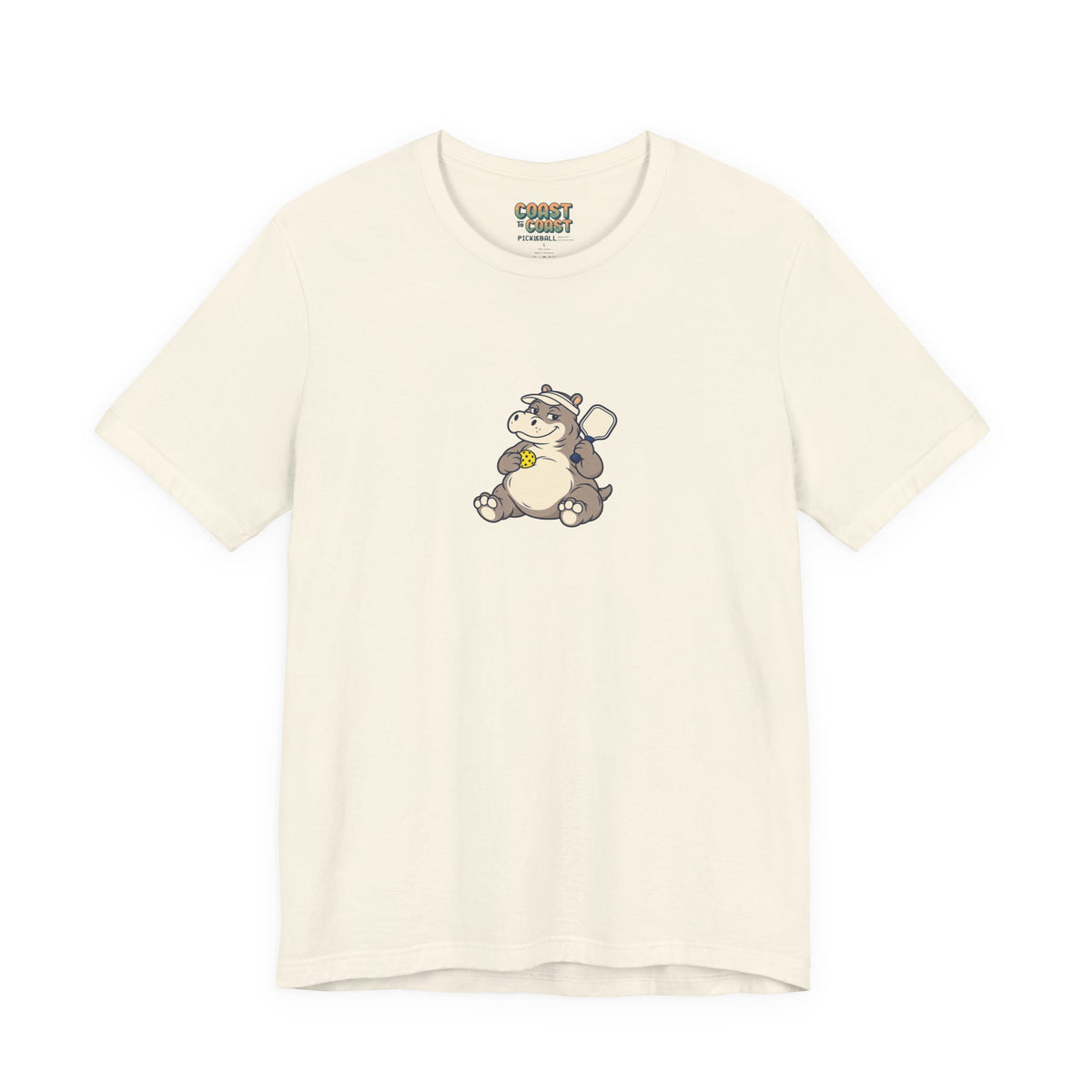 Hippo pickleball t-shirt in Natural