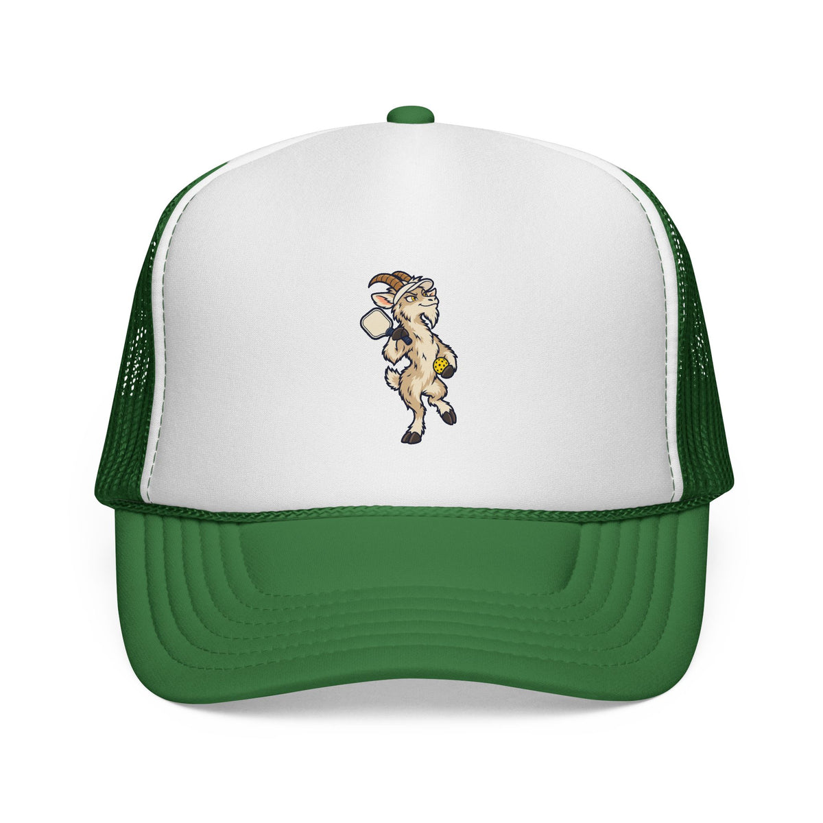 Goat pickleball trucker hat in Green