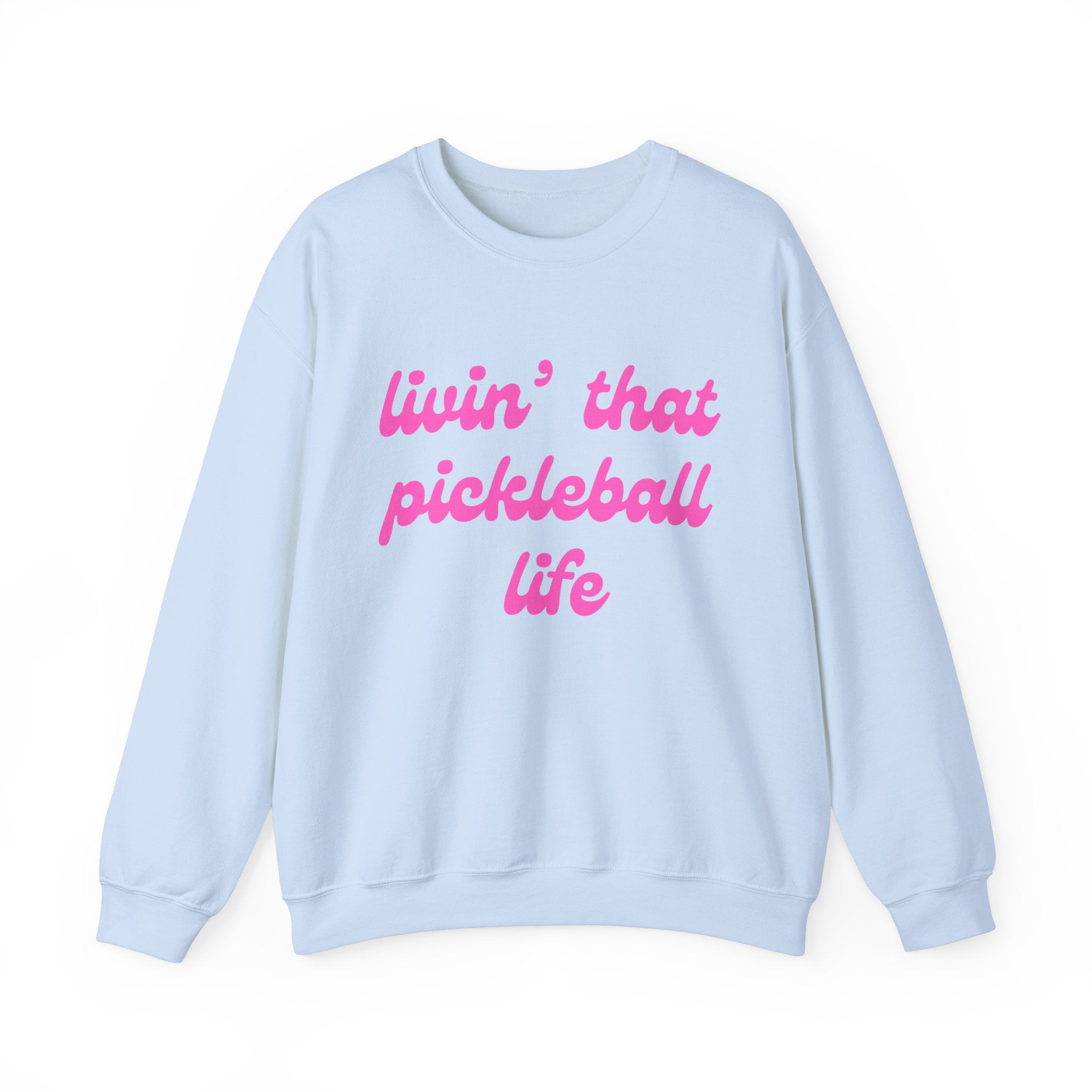 Heavy Blend Crewneck Sweatshirt | Livin' That Pickleball Life | Pink Wednesdays Collection