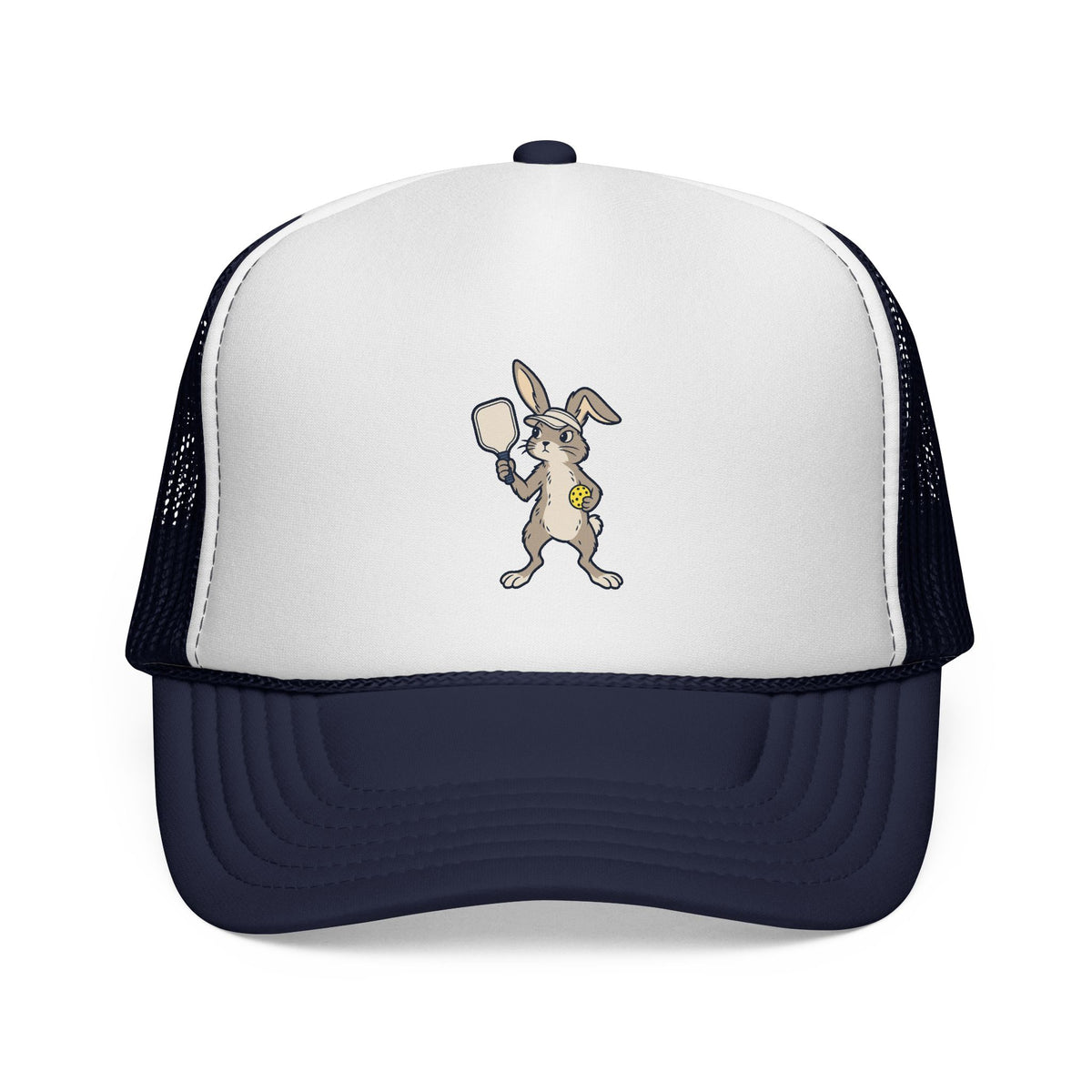 Pickleball rabbit trucker hat in Dark Navy, Can We Play Another?