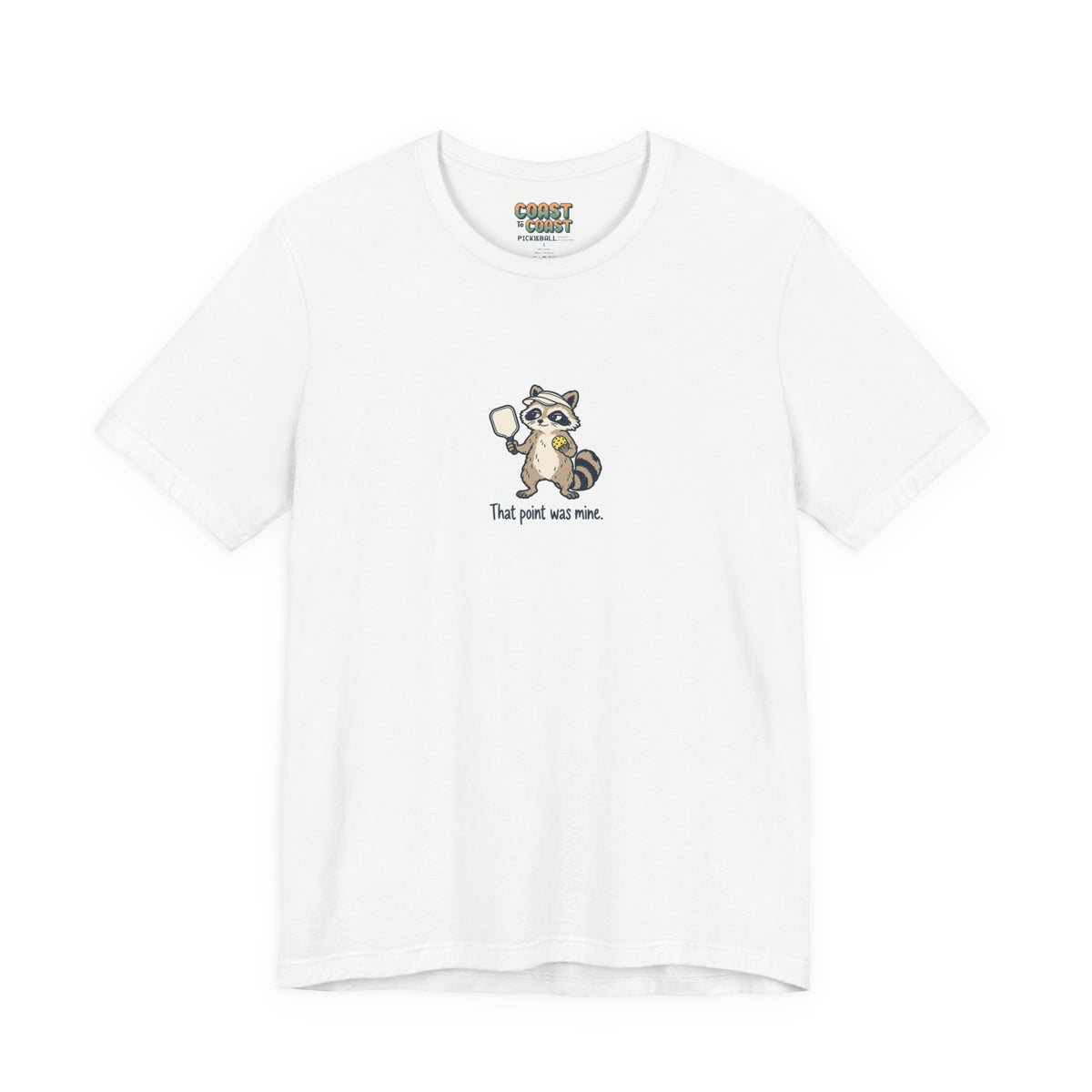 Raccoon pickleball t-shirt in White
